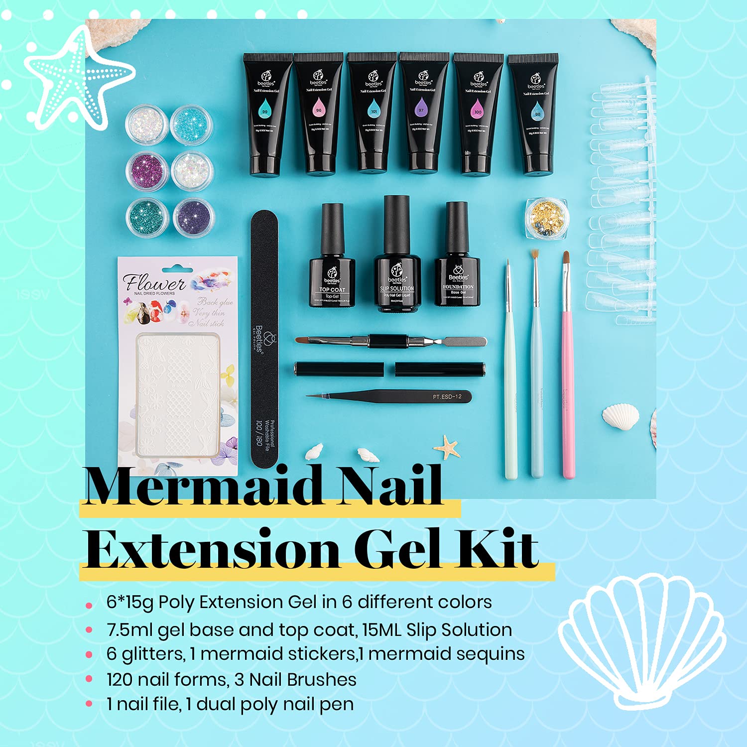 Mermaid Poly Gel Nail Extension Kit #069