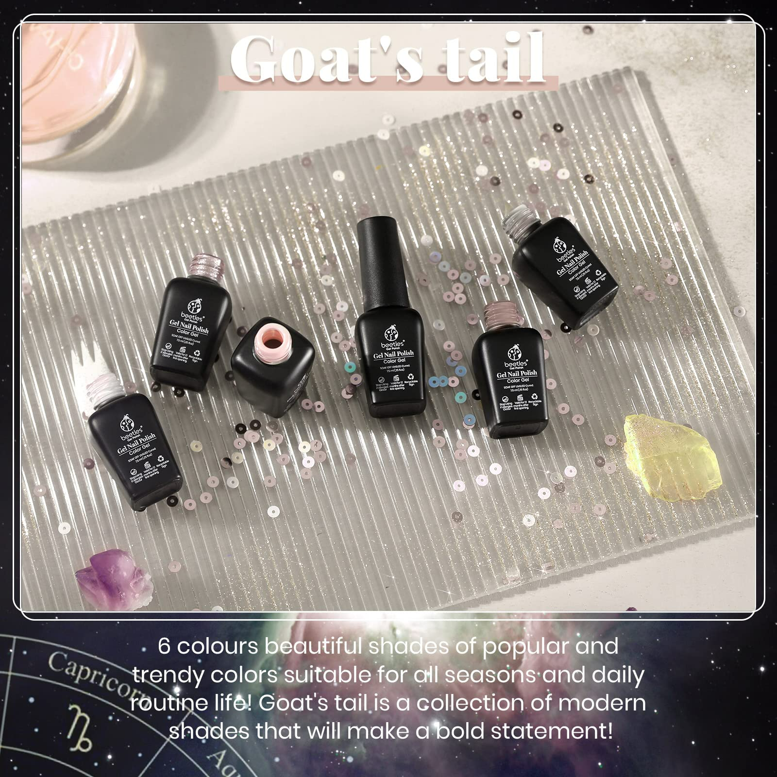 Capricorn_Goat's tail 12/12 | Gel Polish 6 Colors Set