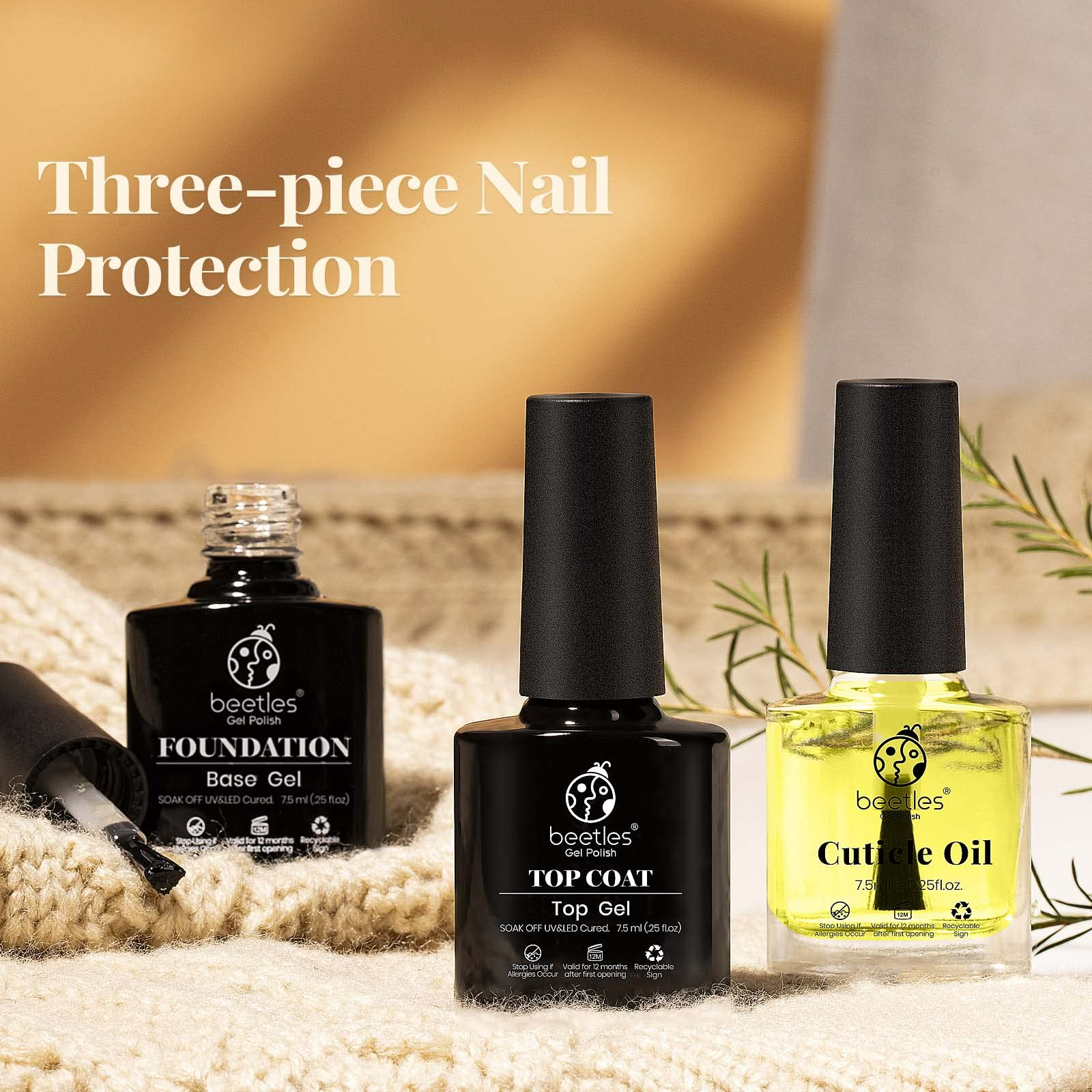 Gel Top Coat Base Coat & Cuticle Oil Set