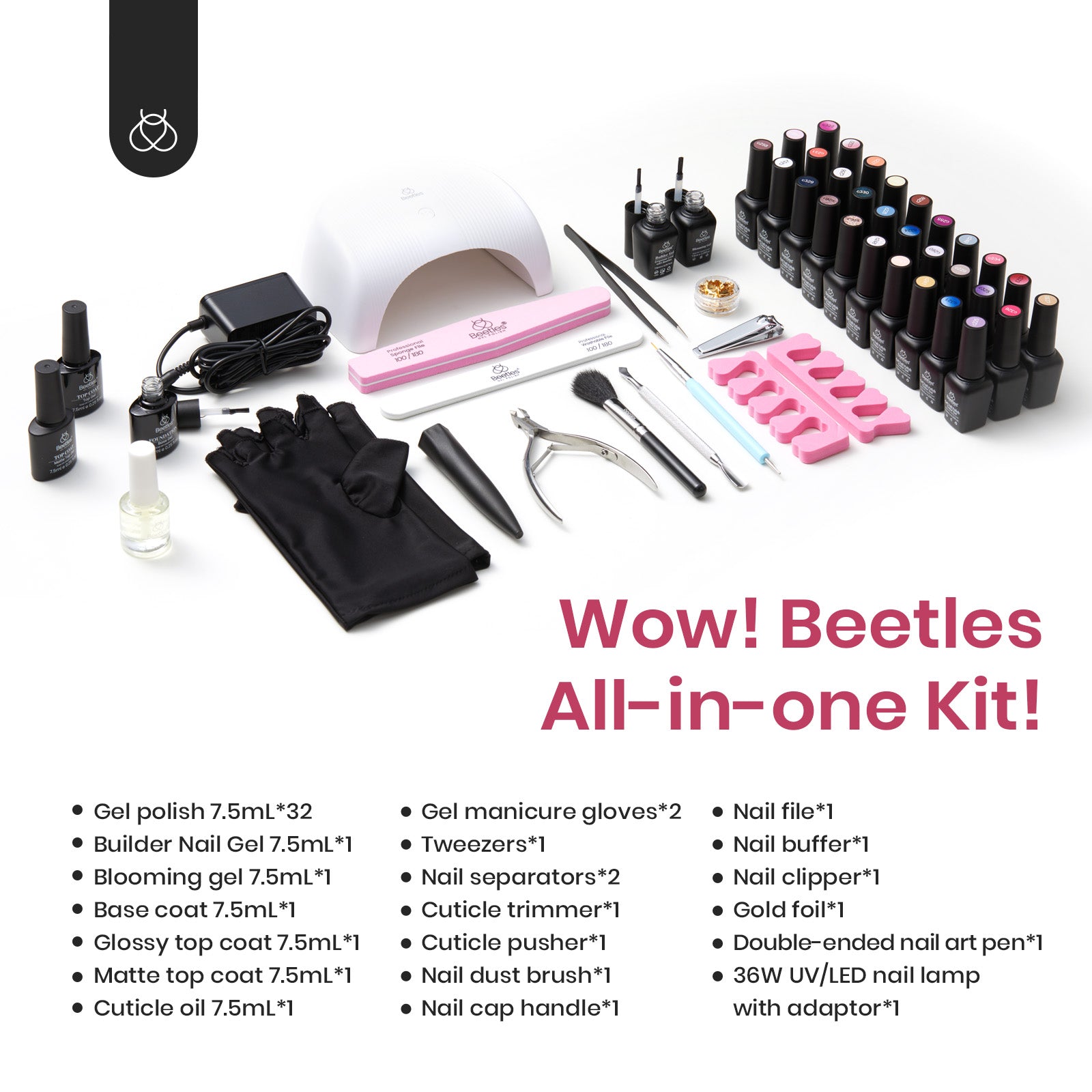 32 colors - All-in-one Nails Starter Kit