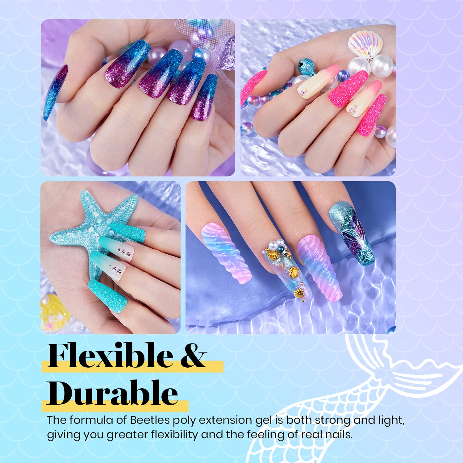 Mermaid Poly Gel Nail Extension Kit #069