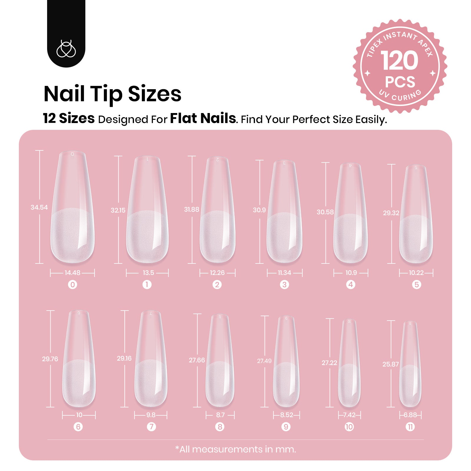 Beetles Pre-etched & Pre-sculpted Strong Acrylic Nail Tips|120pcs