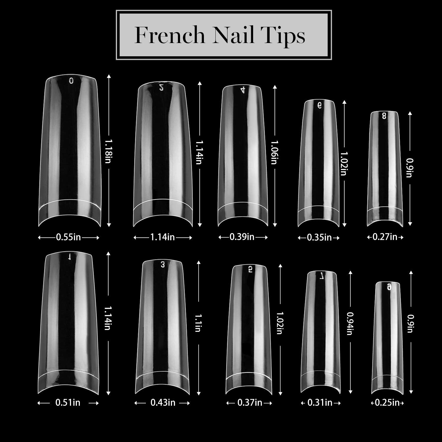 Stiletto Coffin French Nail Tips Set - 488Pcs #027