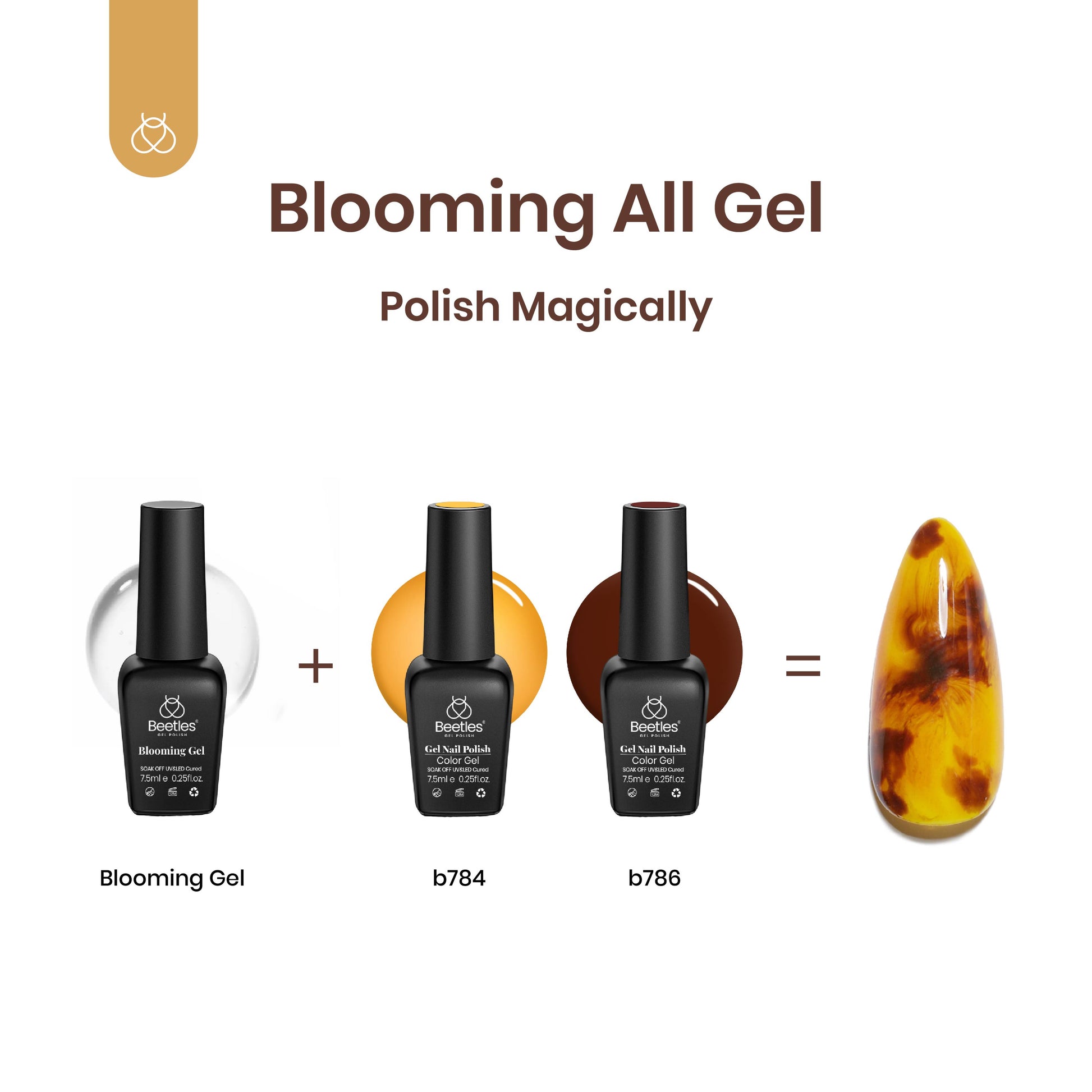 Amber Attraction | Gel Polish 5 Colors Set With Blooming Gel