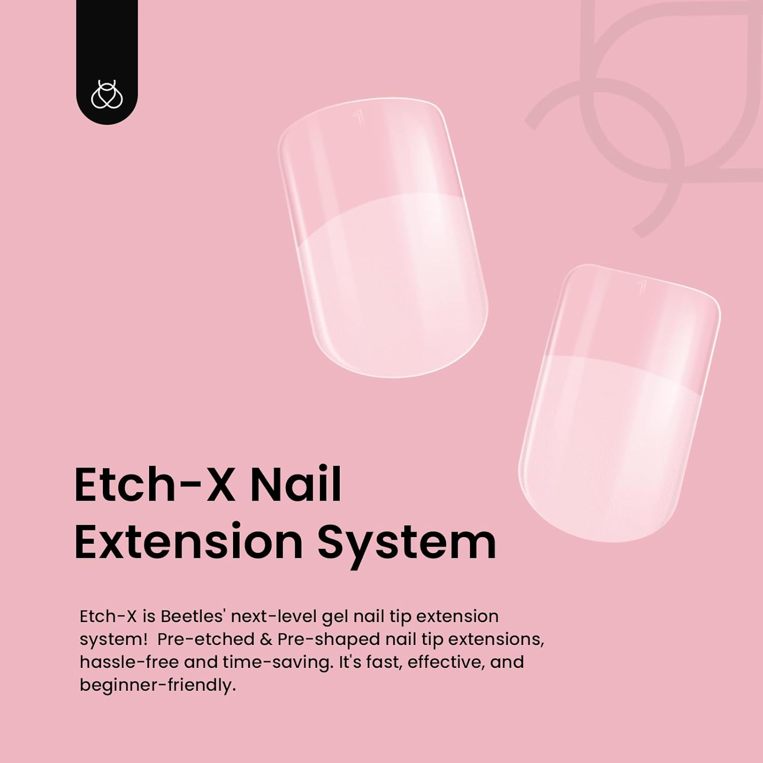 Etch-X Nail Tips Short Square Half Matte | 288Pcs 