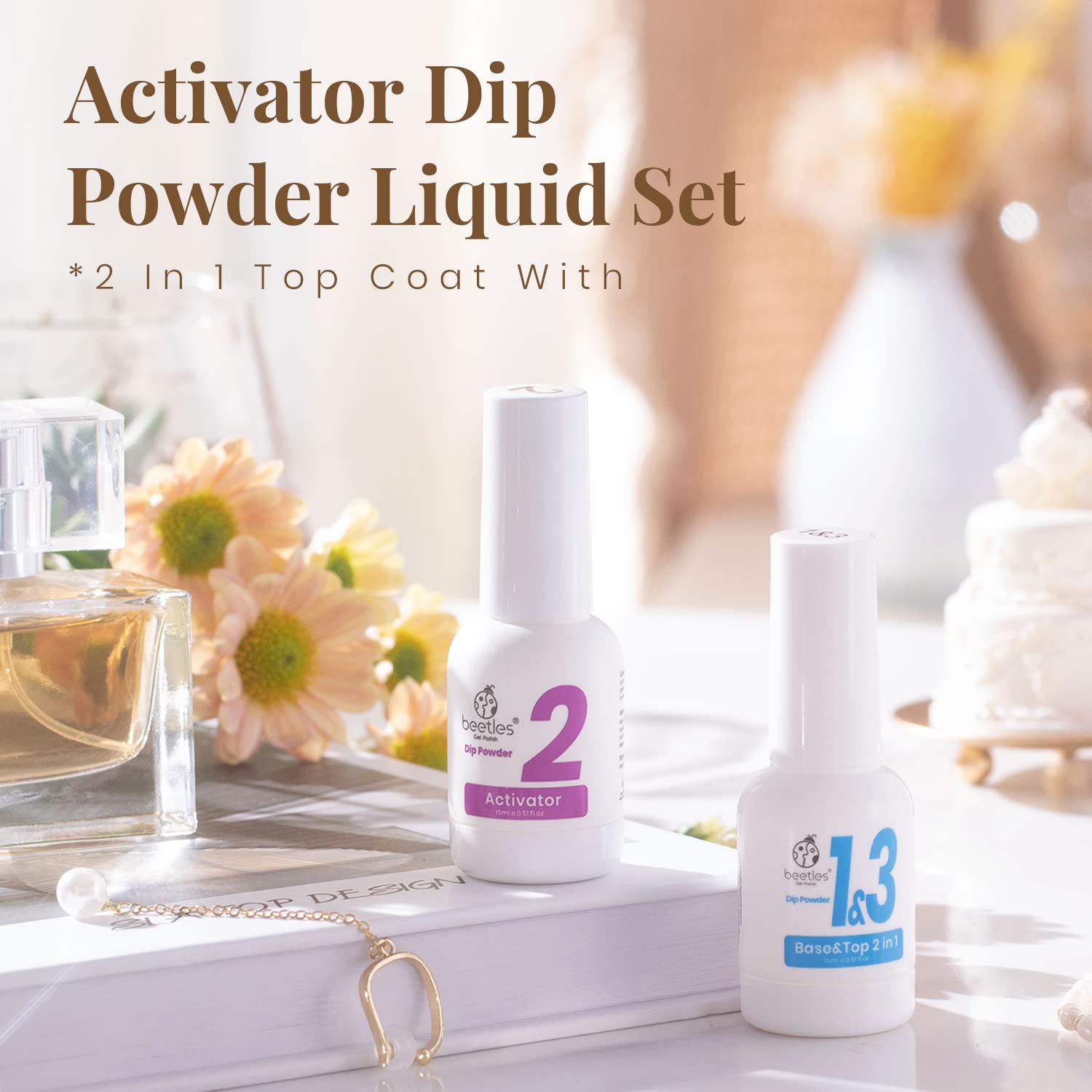 Dip Powder Liquid Set - 2 In 1 Dip Base & Top Coat