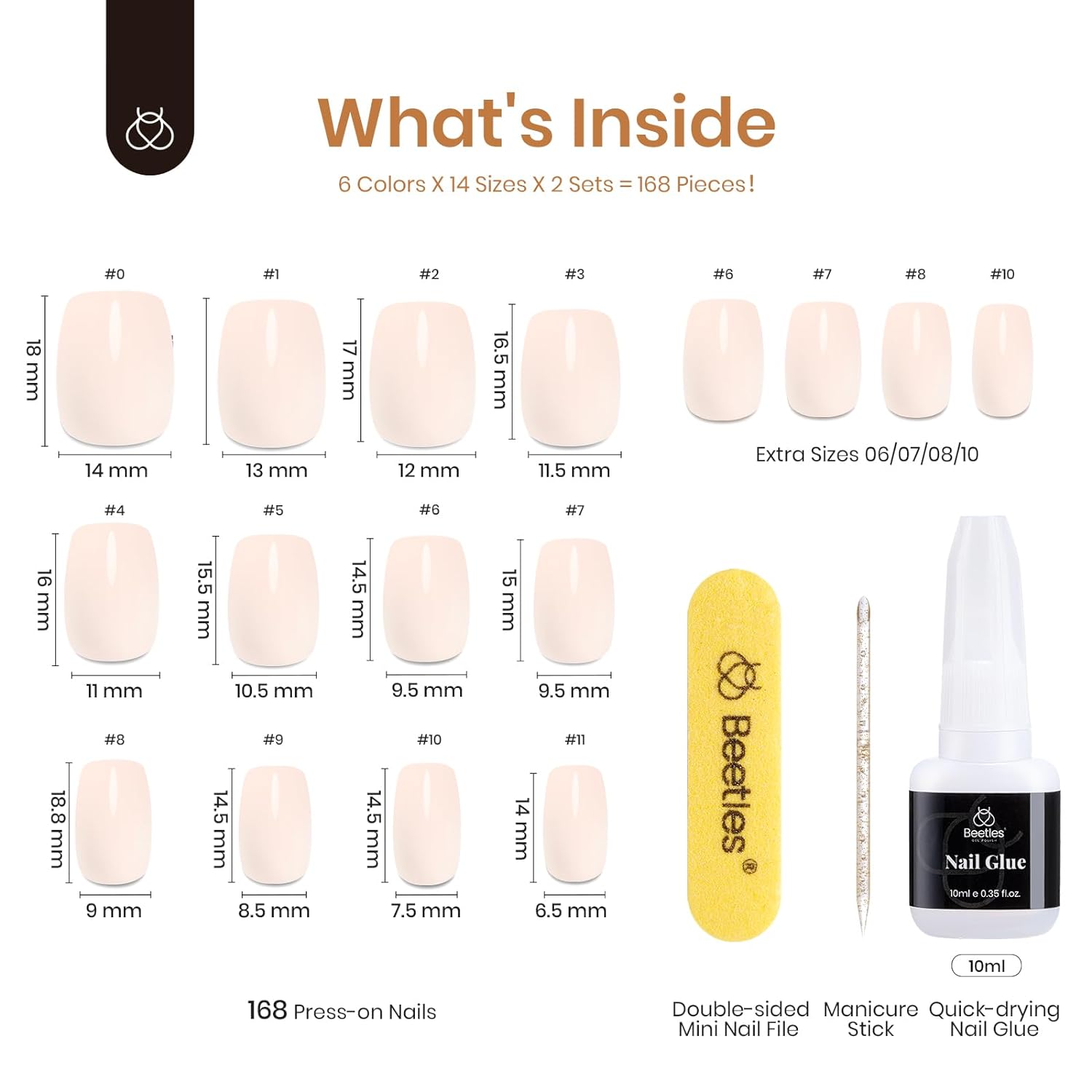 6 Colors All Sheer | Short Square Press On Nails 168Pcs in 6 Colors