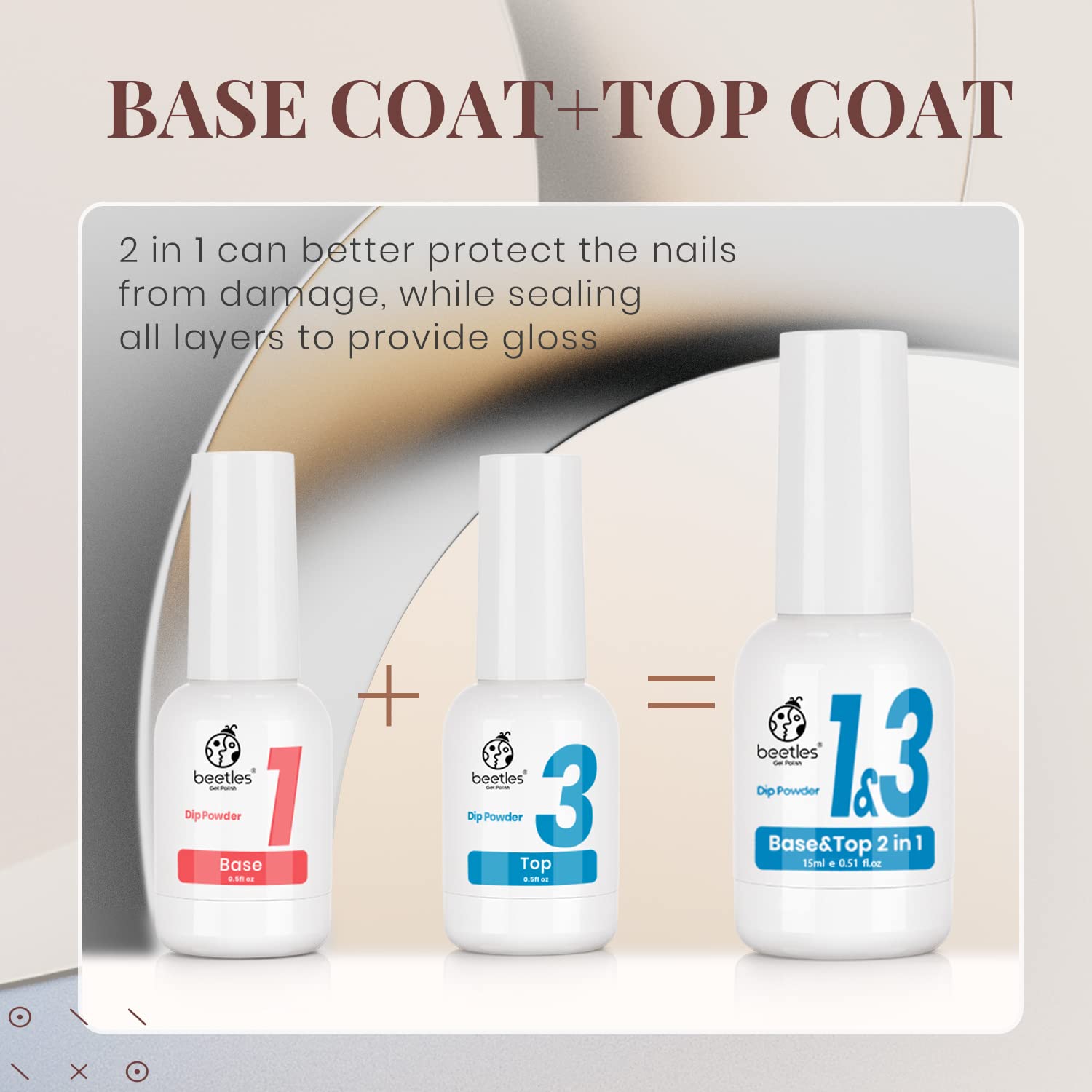 Dip Powder Liquid Set - 2 In 1 Dip Base & Top Coat