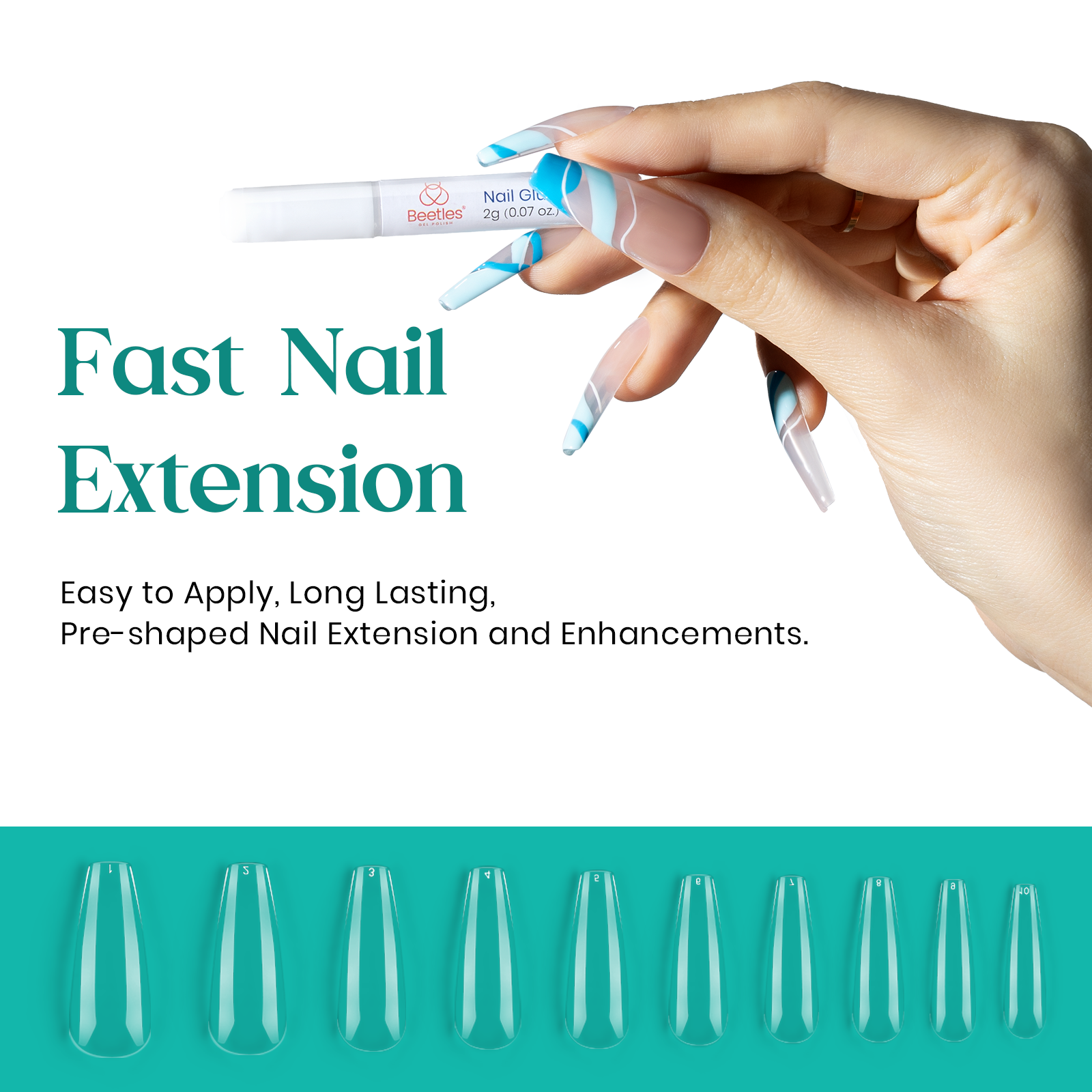 Press On Nail Tips Coffin Fake Nail Set - 500Pcs #002