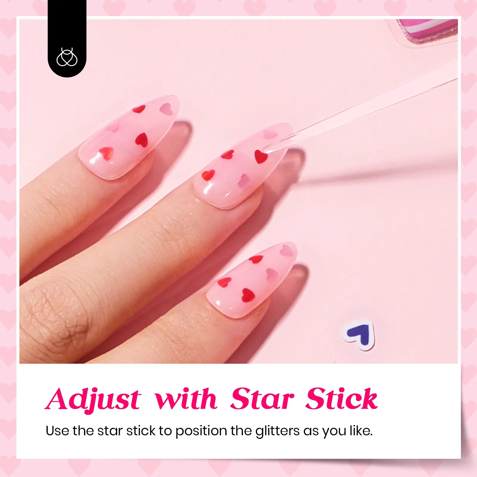 Beetles 6 Pcs Heart Star Valentines Day Reflective Glitter Gel Top Coat Set