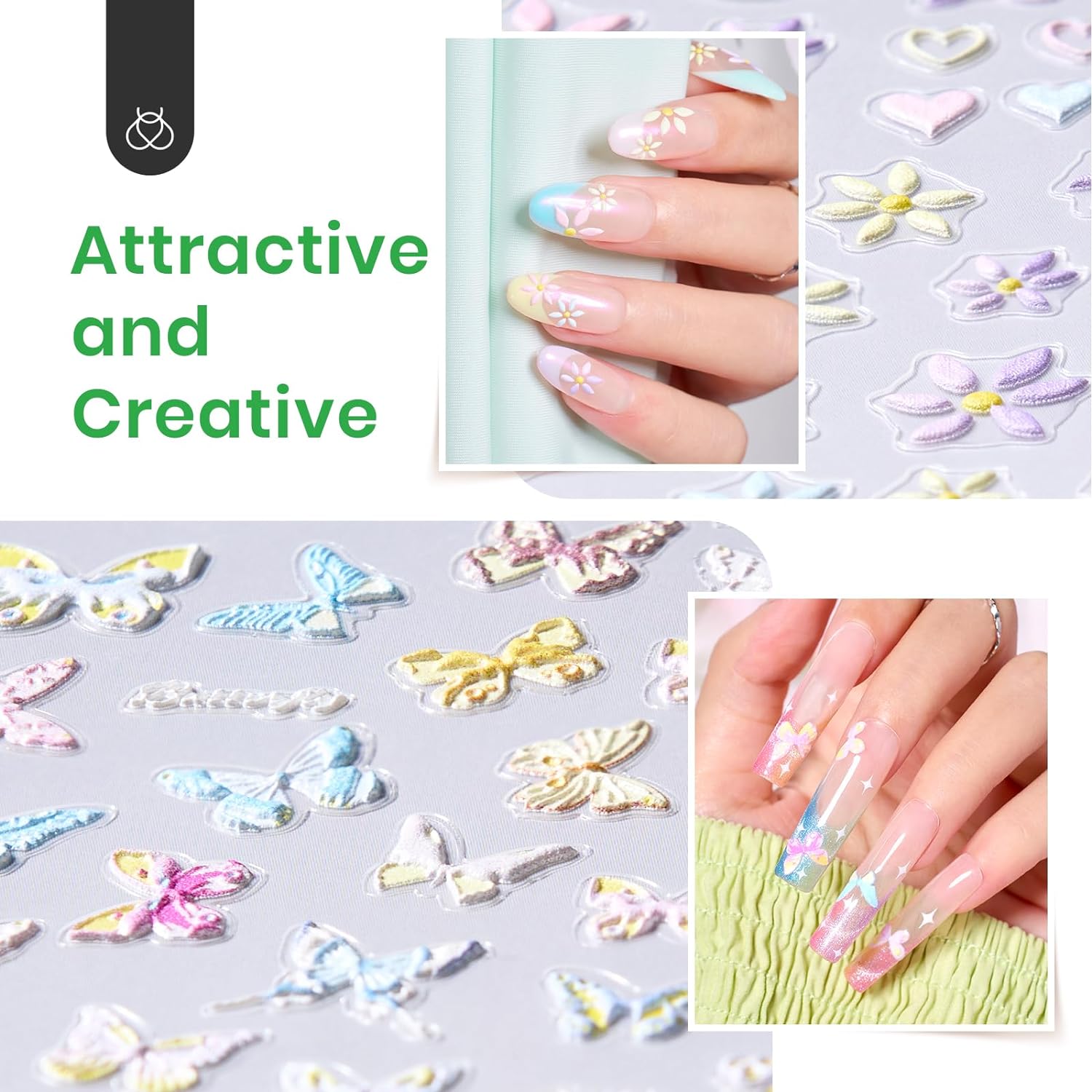 Beetles 5D Nail Stickers with Gel Top Coat #005 | 7.5ML