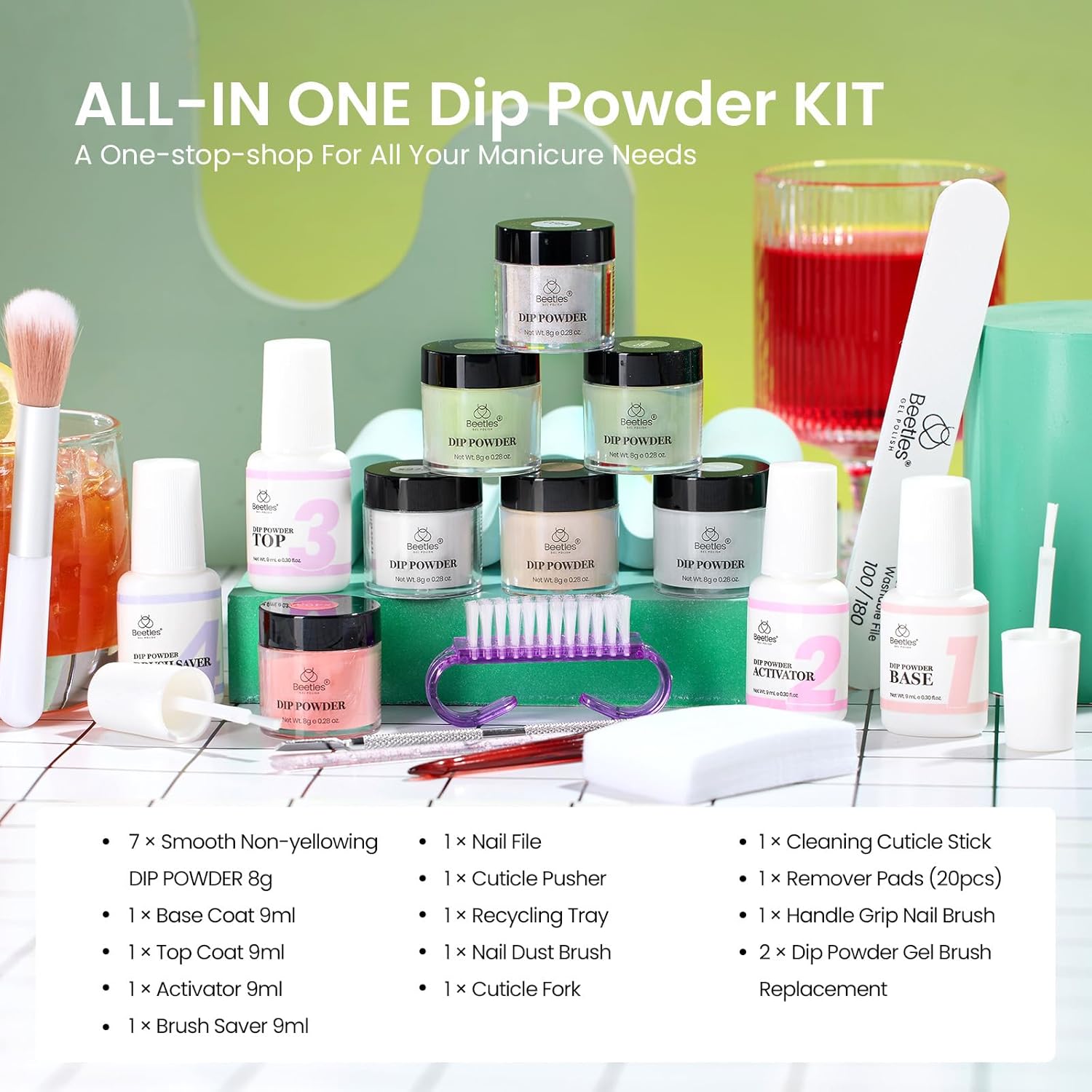 DPN024-Beetles 7 Colors Dip Powder Kit