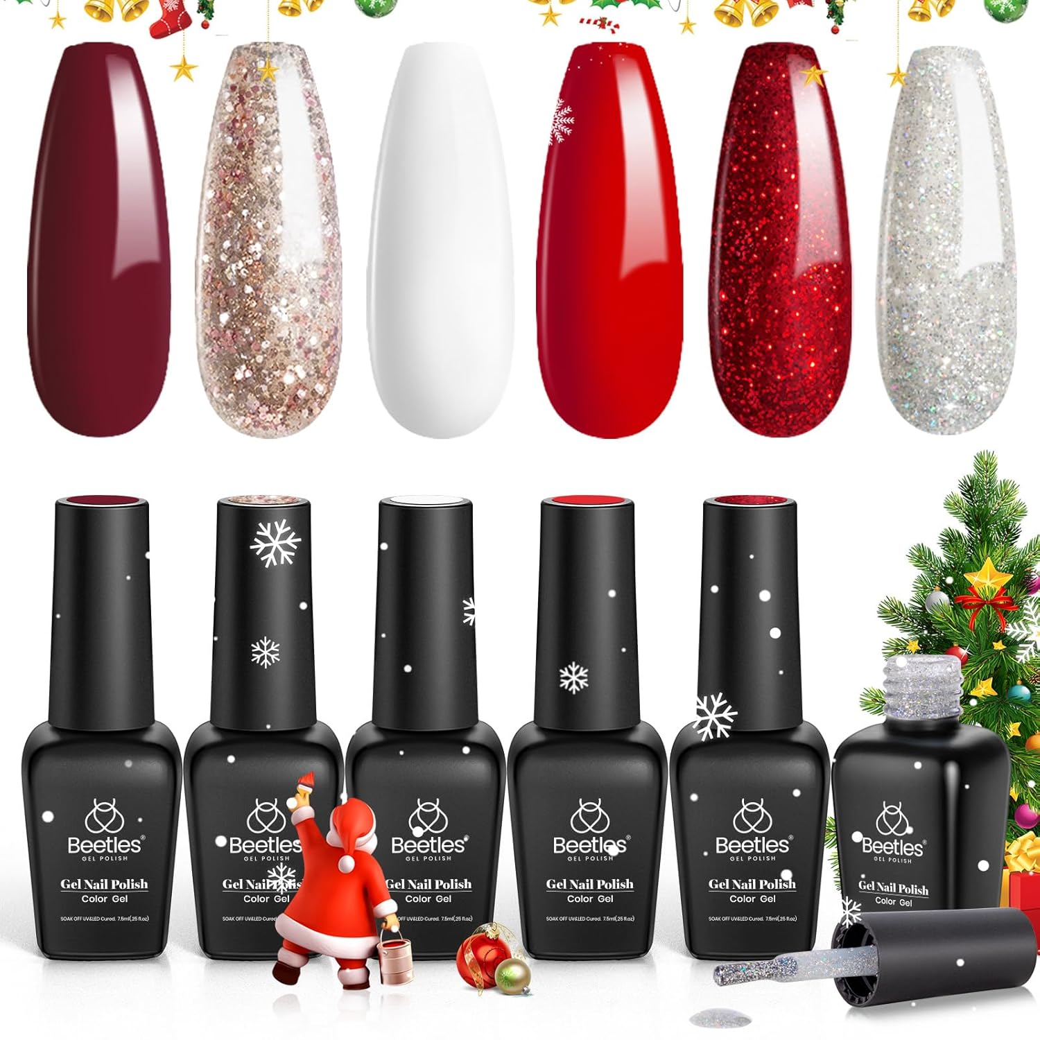 Christmas Candy Cane | 6 Colors Gel Polish Set