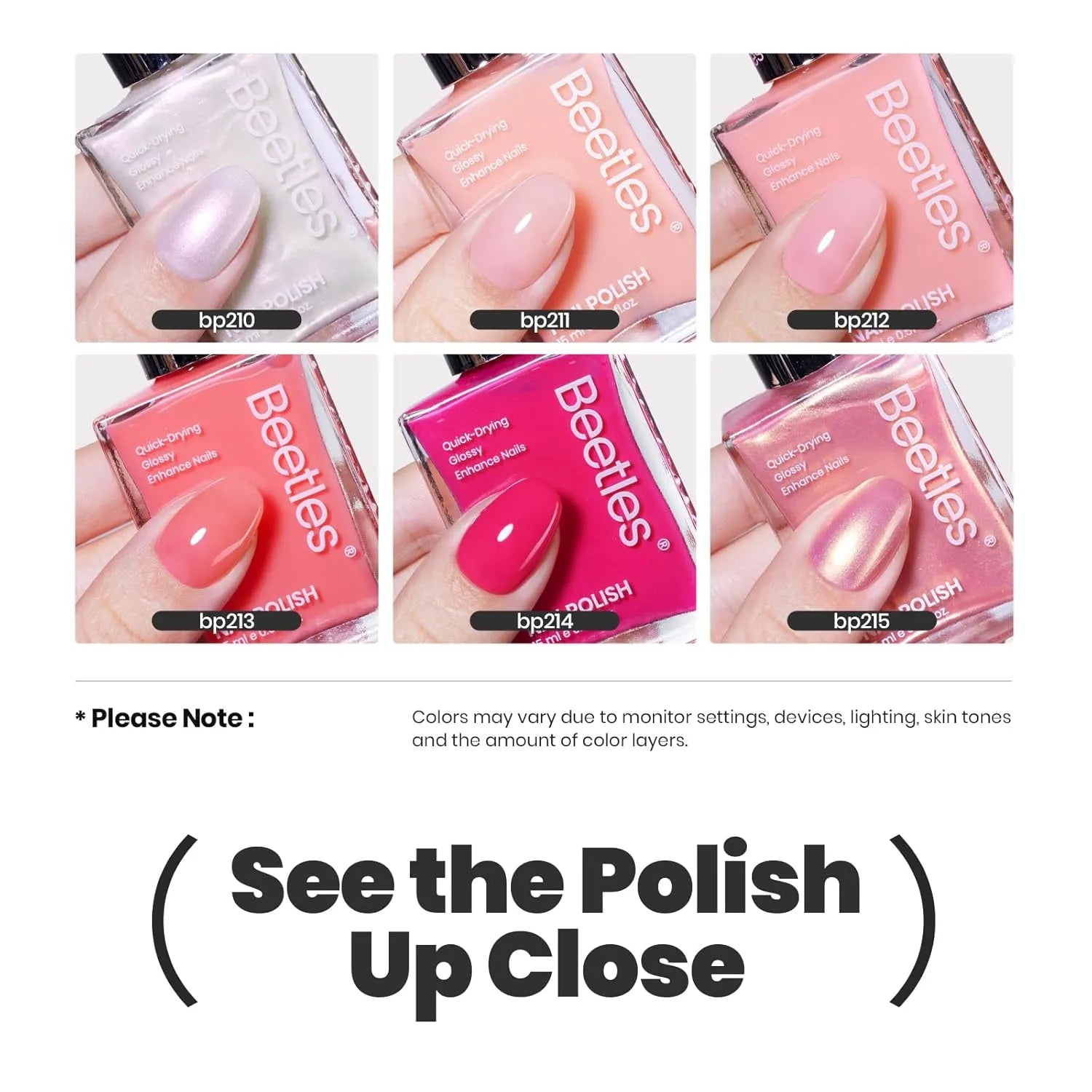 Heartbeat Pink| 6 Colors Nail Polish (each 15ml)