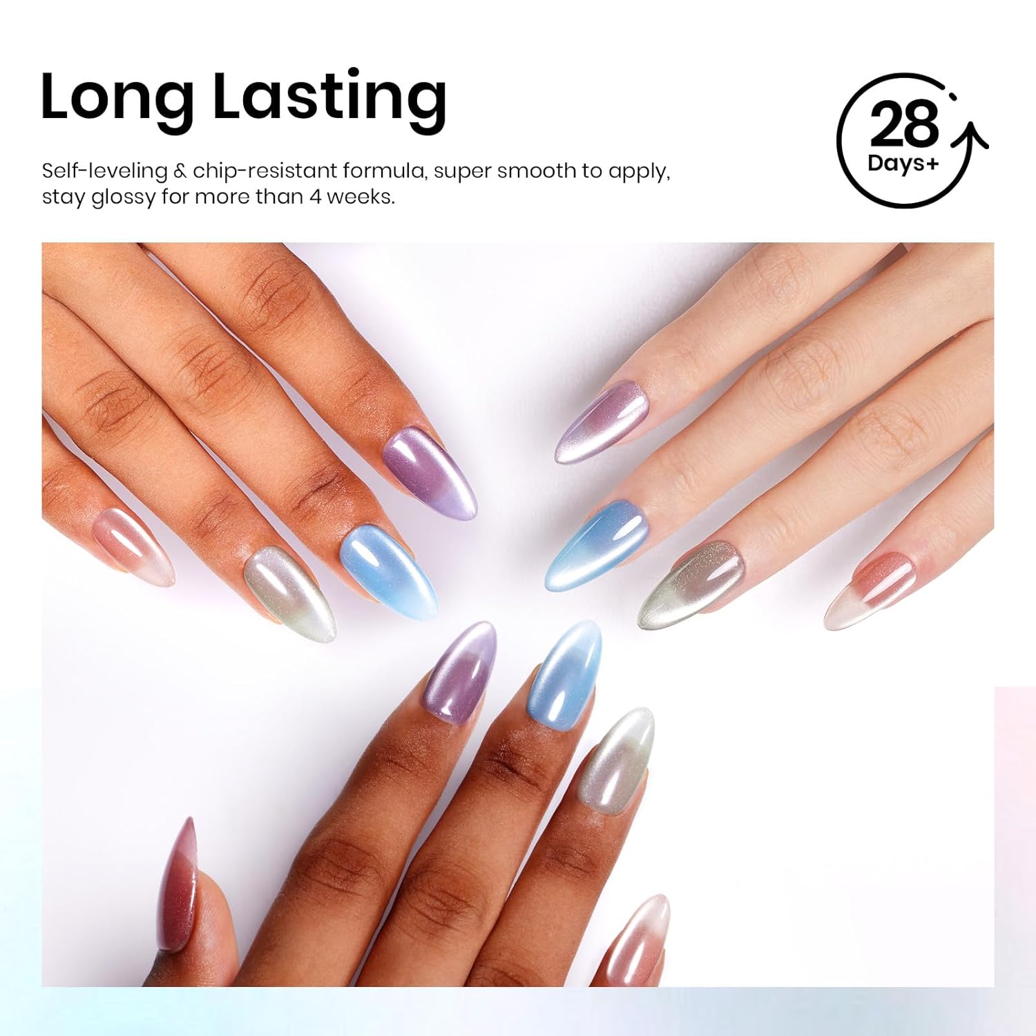 Light Lucite Cat Eye 6 Colors Gel Polish Set