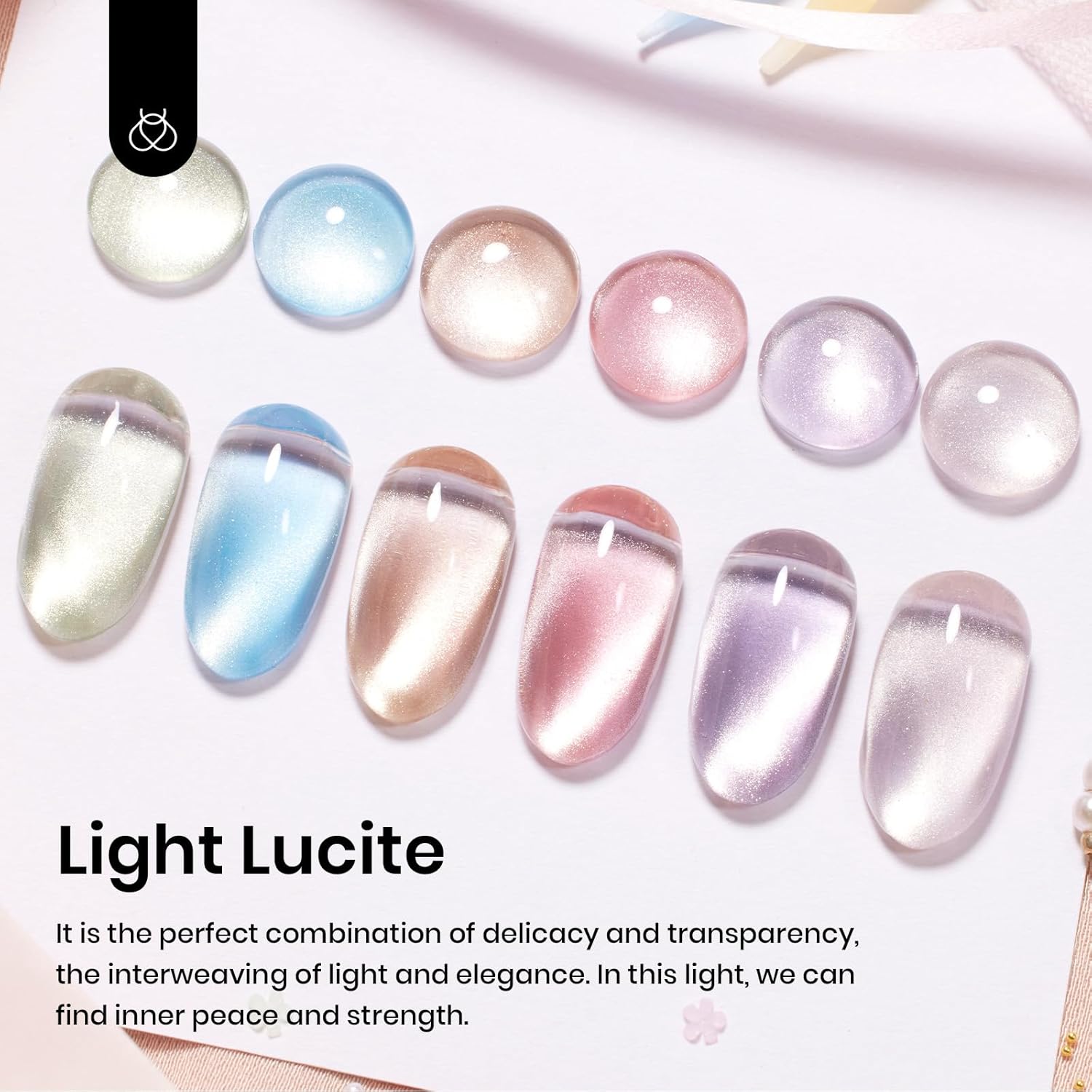 Light Lucite Cat Eye 6 Colors Gel Polish Set