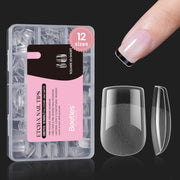 Etch-X Nail Tips Short Square Half Matte | 288Pcs 