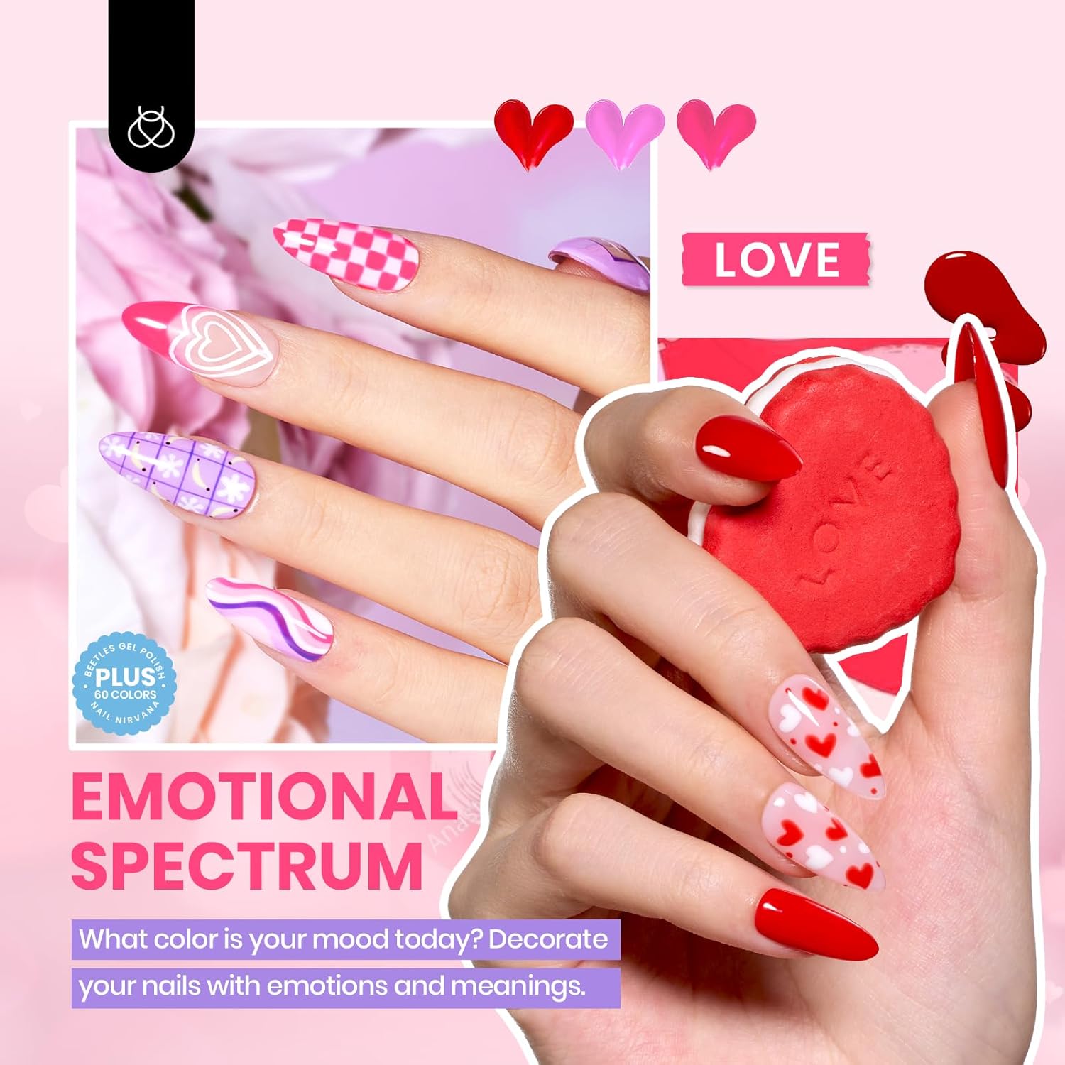 Emotional Spectrum | 60 Nail Gel Polish Colors with Base Top Coat and Gift Box-5ml/Each Gel Colors