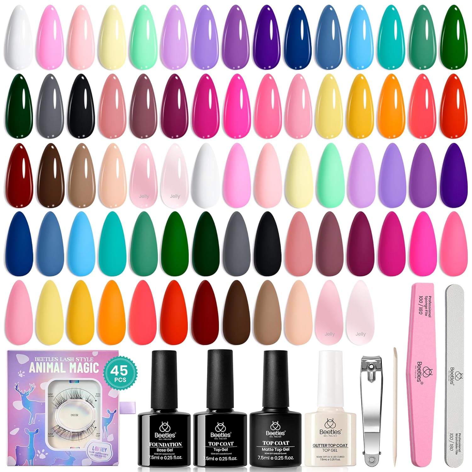 Vivid Seasons | 36 Nail Gel Polish Colors with Base Top Coat and Gift Box- 5ml/Each Gel Colors