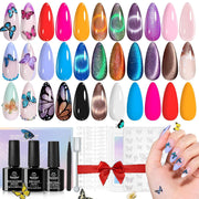 Flutter By-15 Gel Colors Set with Top and Base Coat (5ml/Each)