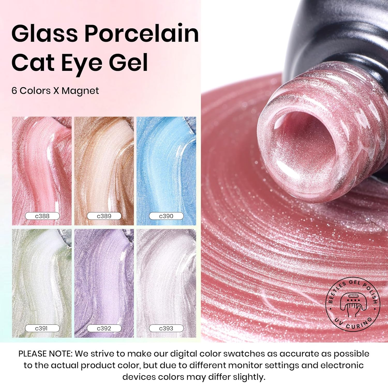 Light Lucite Cat Eye 6 Colors Gel Polish Set