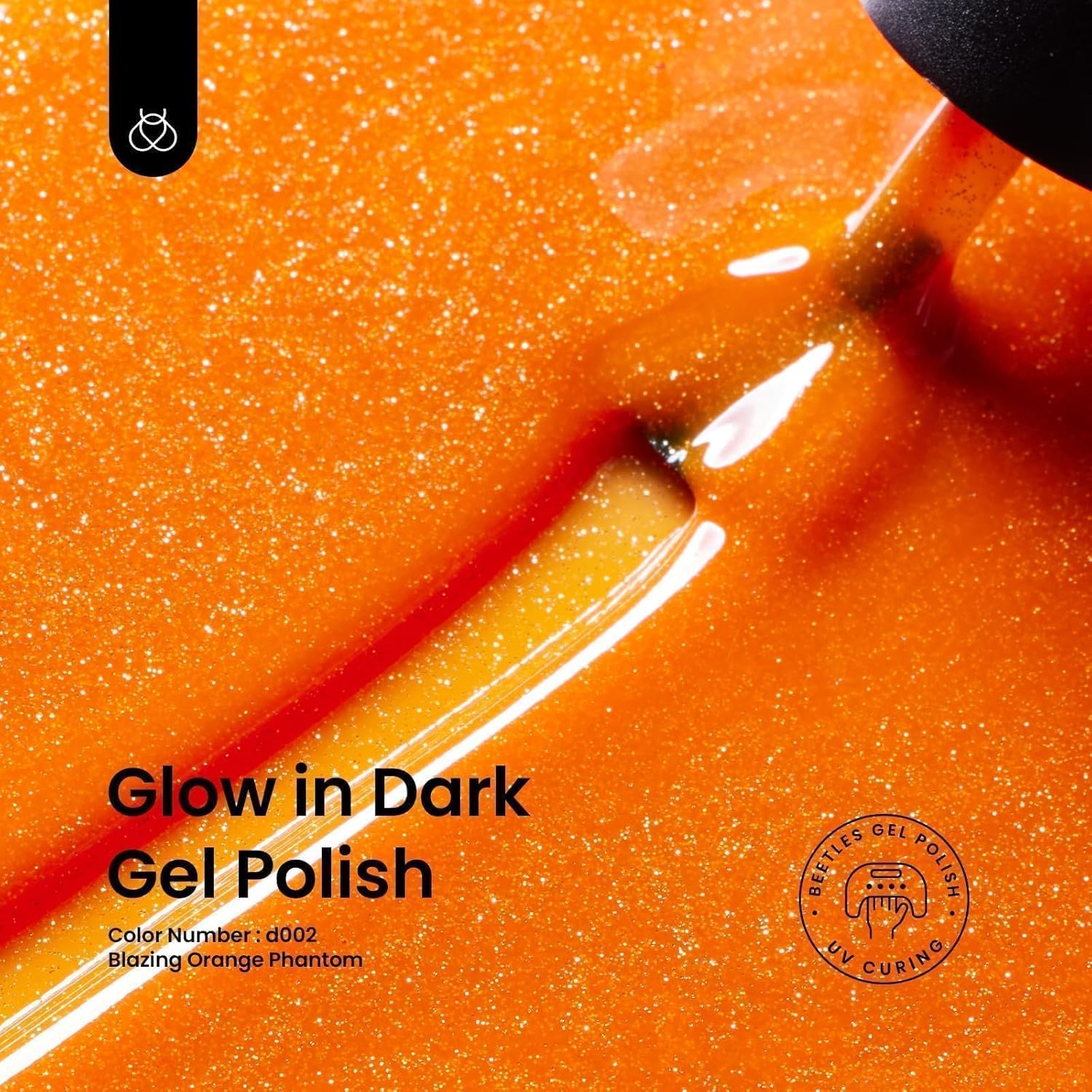 Glitter Orange Glow in the Dark |15ml  Nail Gel Polish