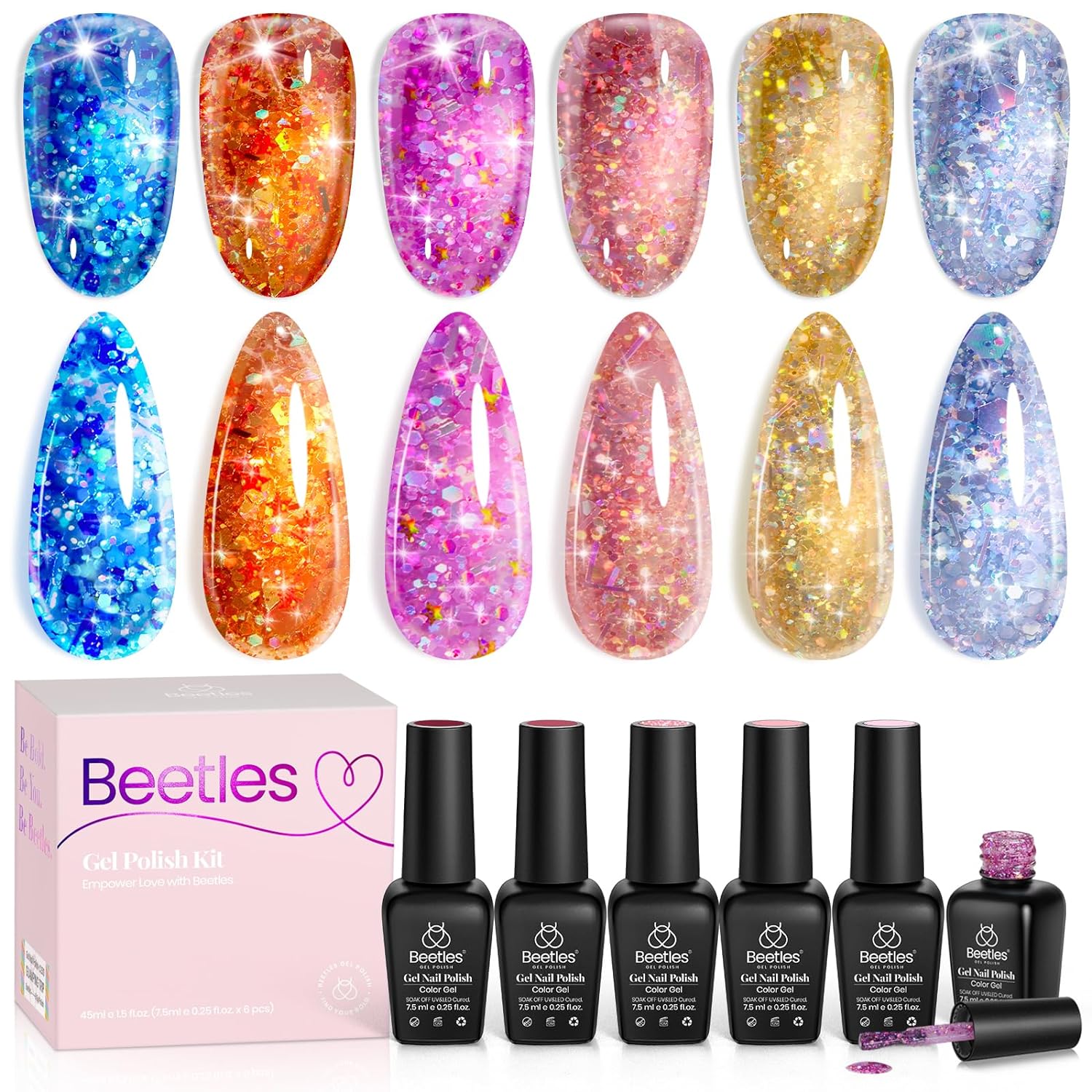 Confetti Party | 6 Colors Gel  Polish Set