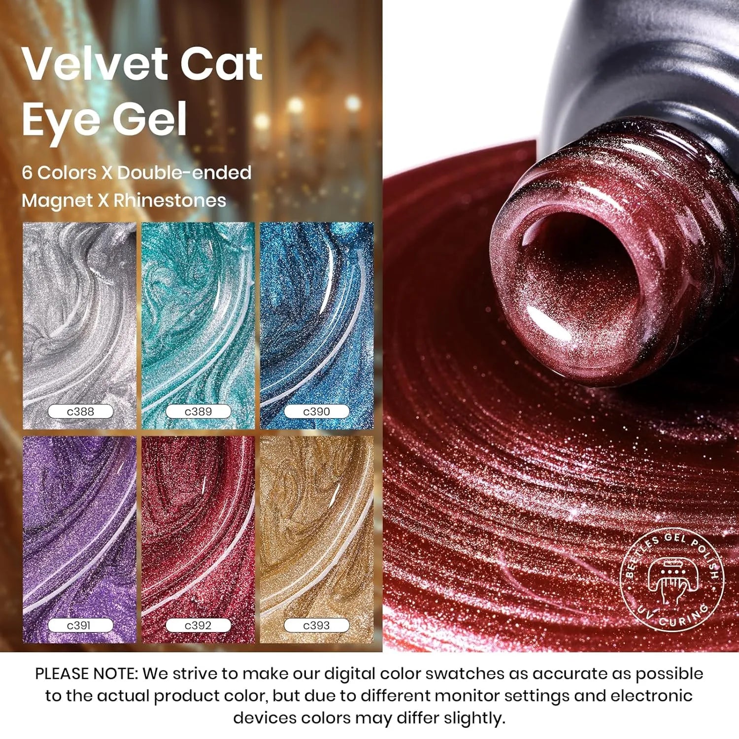 Urban Grace Cat Eye 6 Colors Glass Gel Polish Set