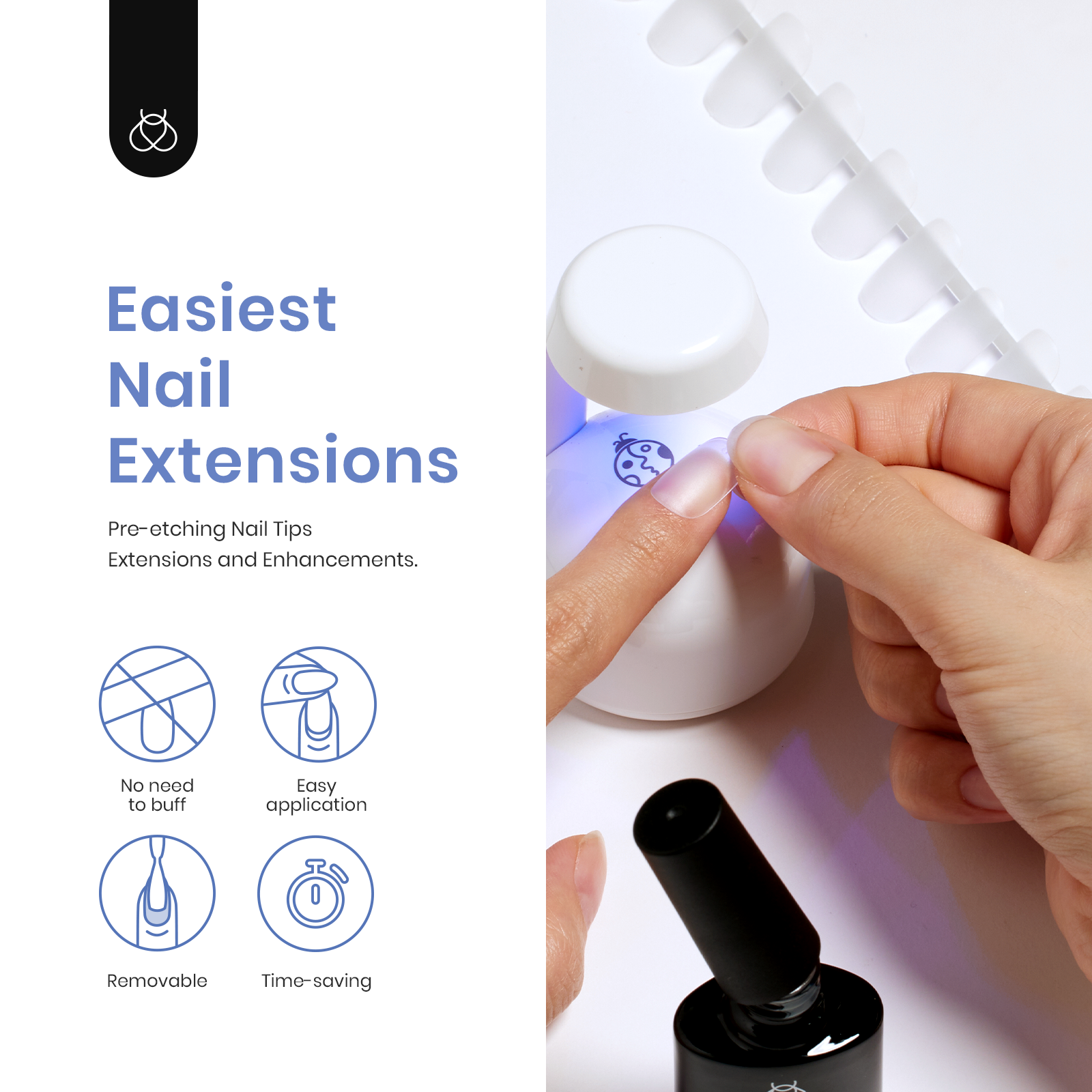 Matte Short Square Oval Pre-shaped Nail Extension Kit #046