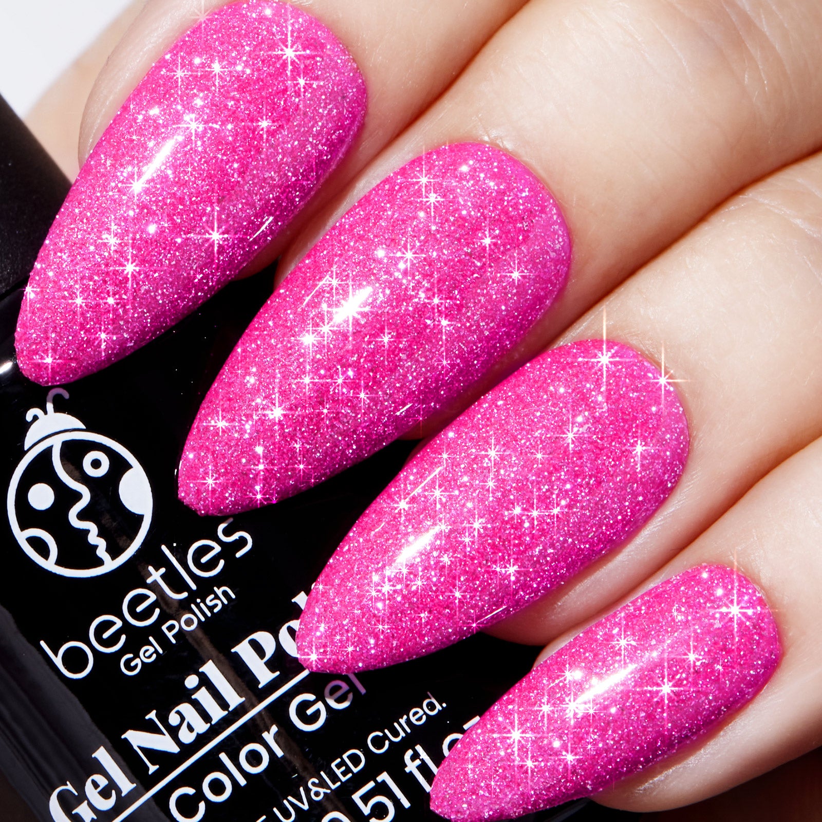 Hot Pink Glitter #b352 |15ml Gel Polish