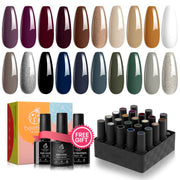 Industrial Wave - 20 Gel Colors Set with Top and Base Coat (5ml/Each)