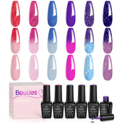 Colors Changing Gel Polish - 6 Colors Gel Nail Polish Set