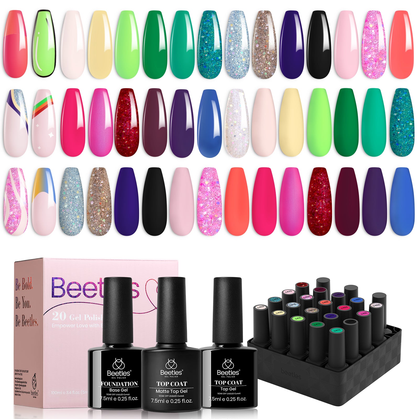 Beetles Gel Polish 23 Pcs Hot Pink Gel Nail Polish Luxury Club Collection 