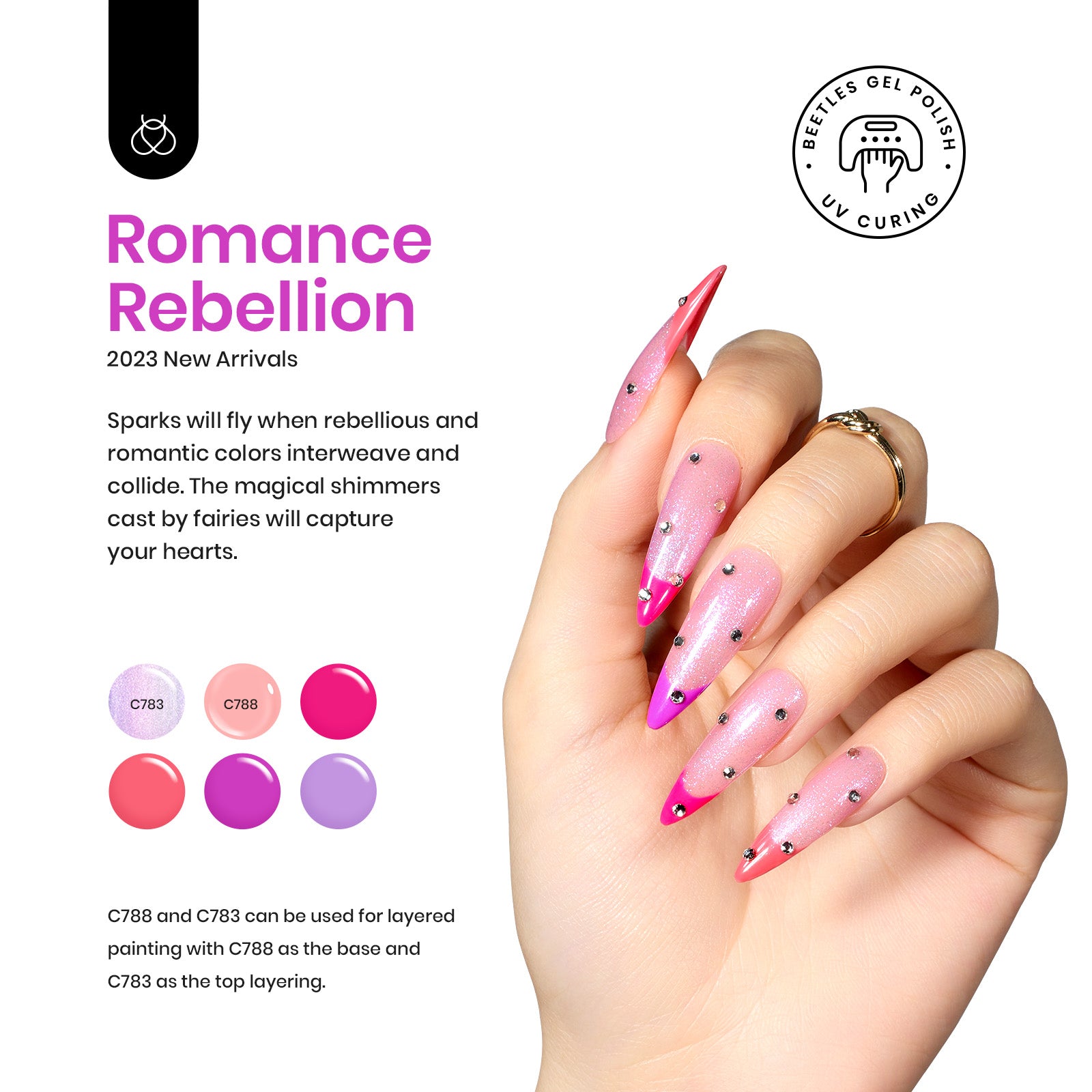 Romance Rebellion - 20 Gel Colors Set with Top and Base Coat (5ml/Each)