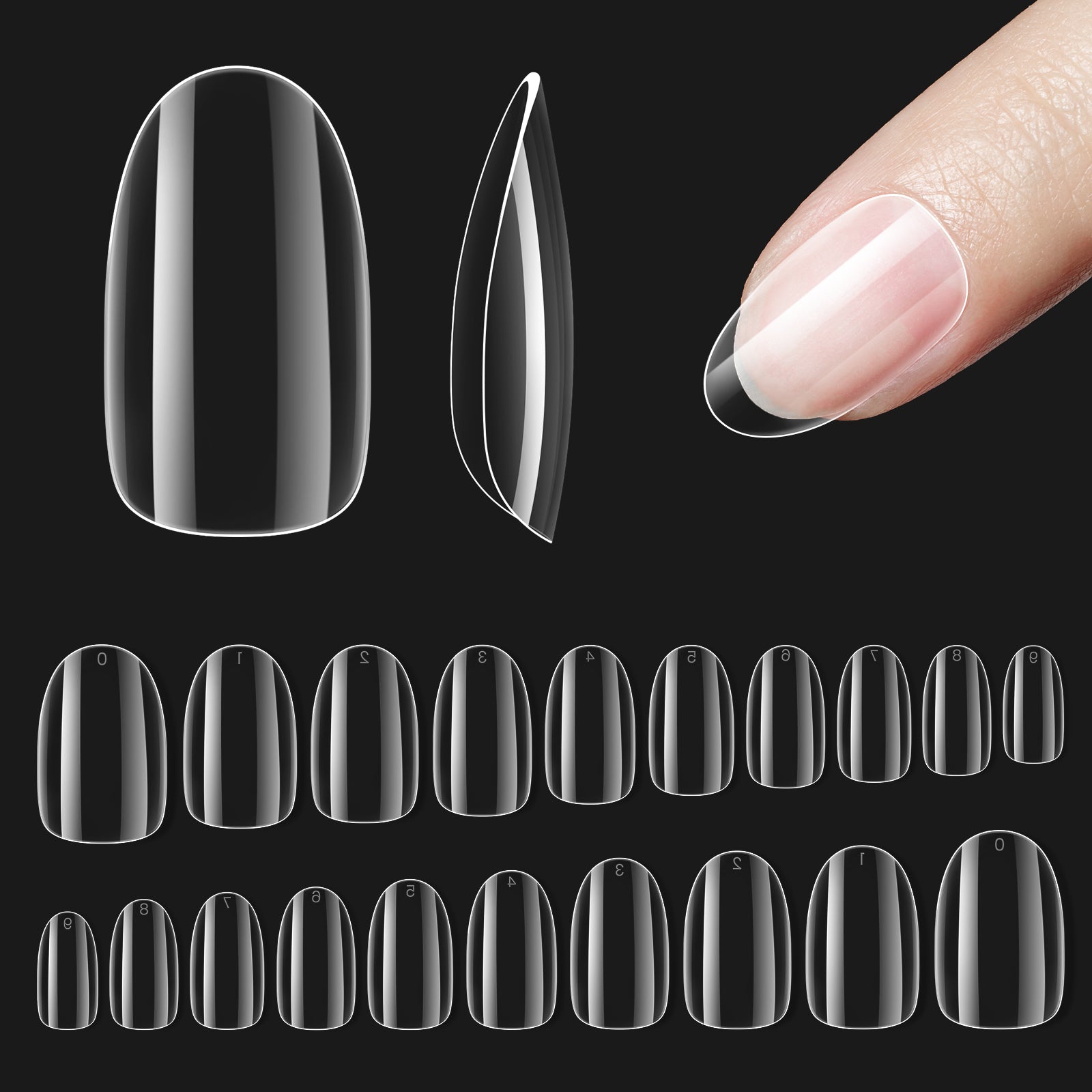 Beetles Medium Square Fake Gel Nail Tips - 500Pcs Acrylic Press on Nails Clear Artificial False Nails with Nail Glues for Acrylic Nail/Dip Powder Nails/Poly Nail Extension Gel Nail Art DIY Home