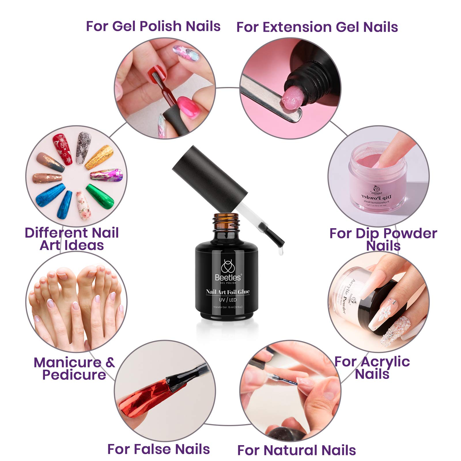 Nail Foil Glue Transfer Tips 15ML