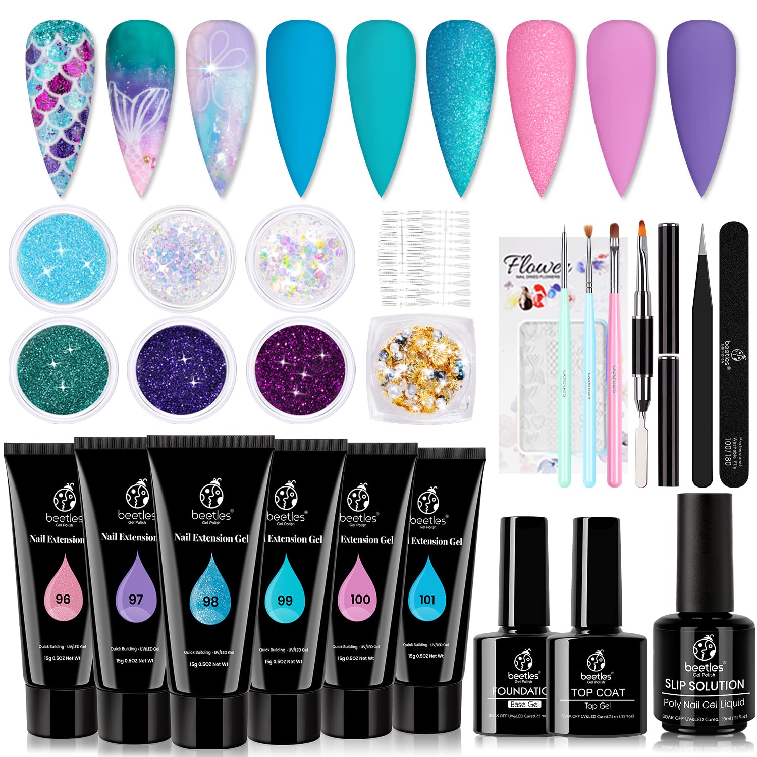 Mermaid Poly Gel Nail Extension Kit #069