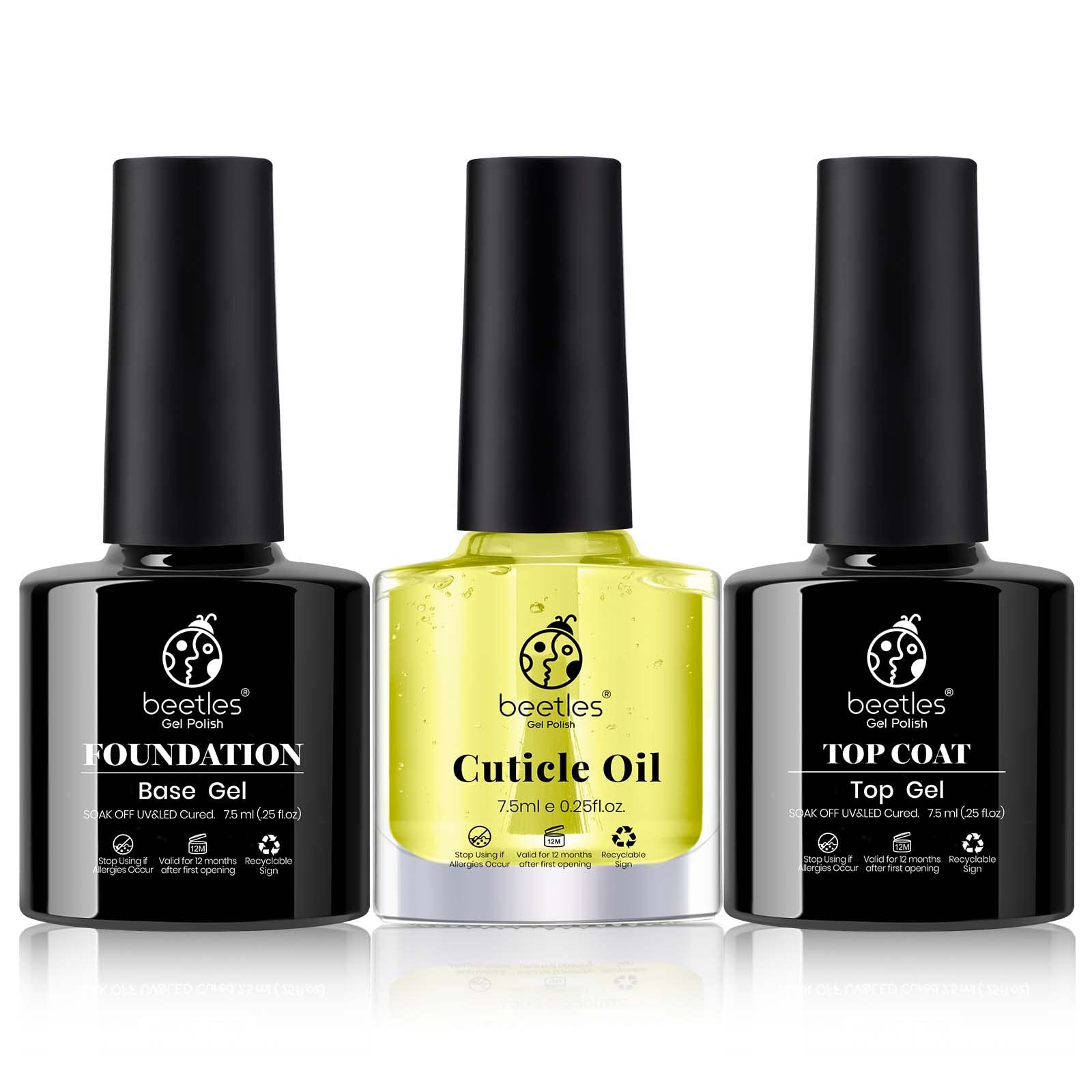 Gel Top Coat Base Coat & Cuticle Oil Set