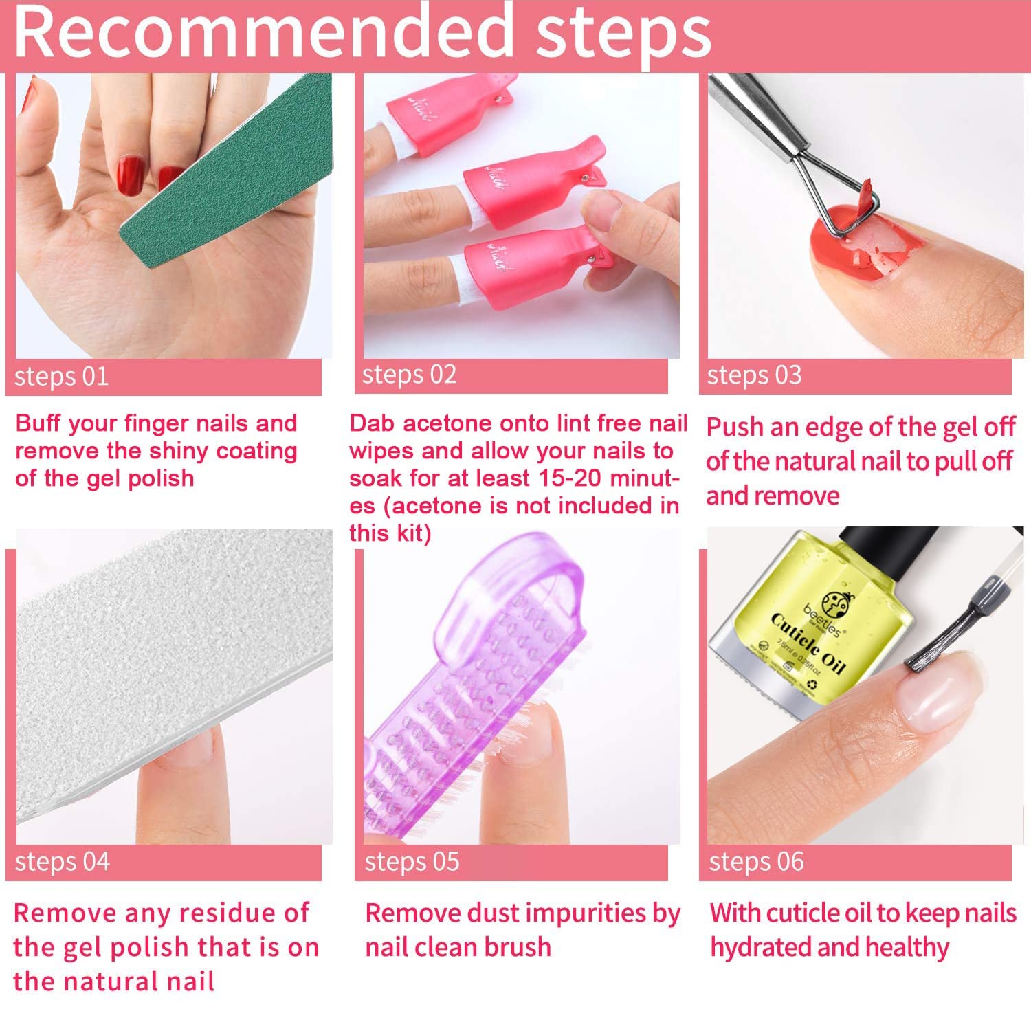 Gel Nail Polish Remover Kit Remove Clips