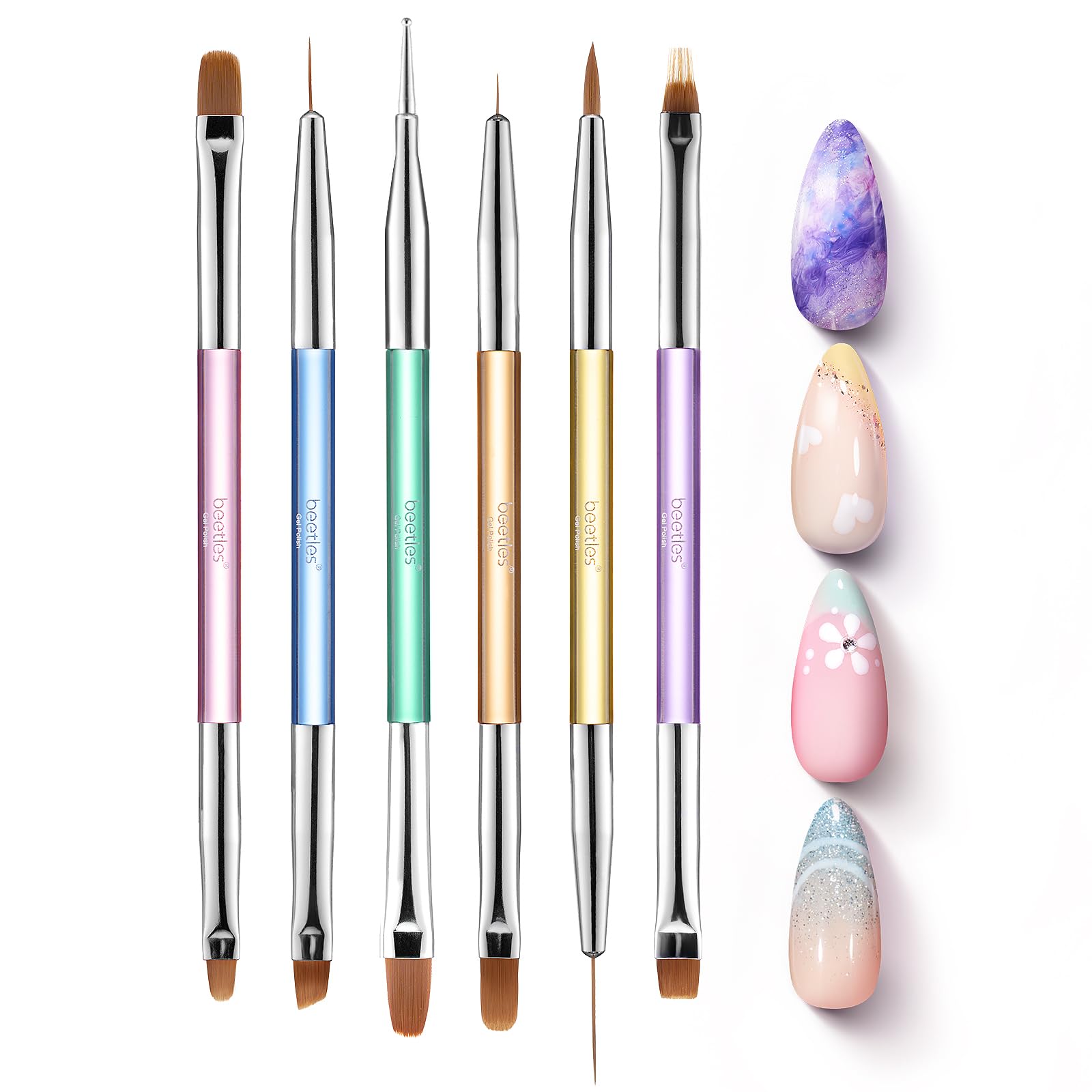 Double-ended Nail Art Brush Set- 6pcs