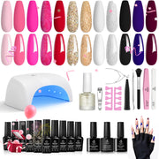 All-in-one Nail Manicure Starter Kit with 12 Color Gels #115