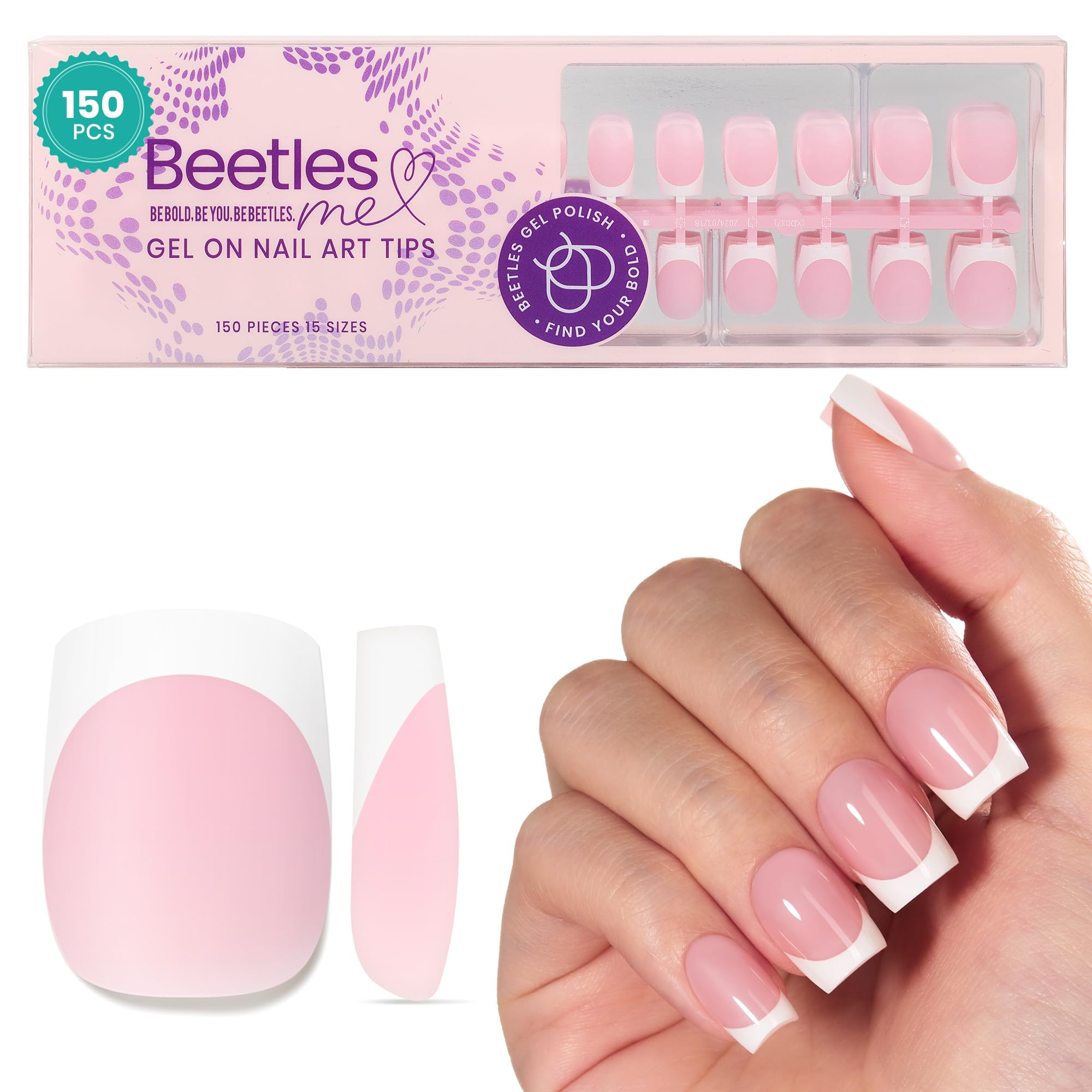 Beetles Super Value Pre-French Press on Nails With Nail Glue