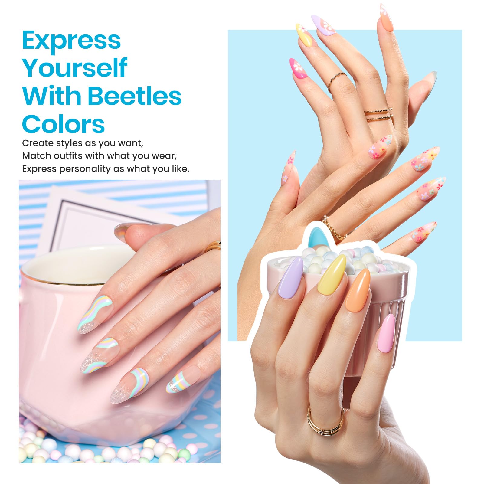 Vibrant Summer Manicure Kit: Nail Art Gels, Tools, Accessories and Care Essentials