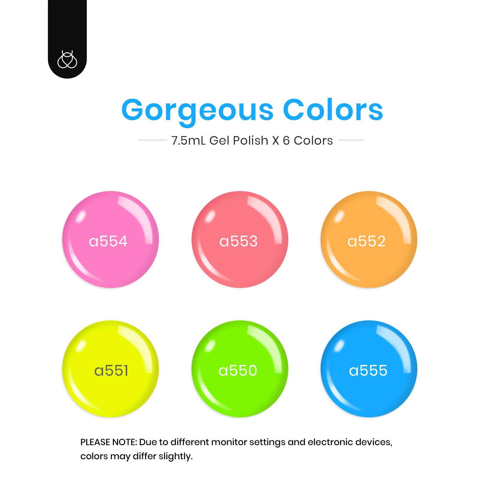 Neon Light | 6 Colors Gel Polish Set