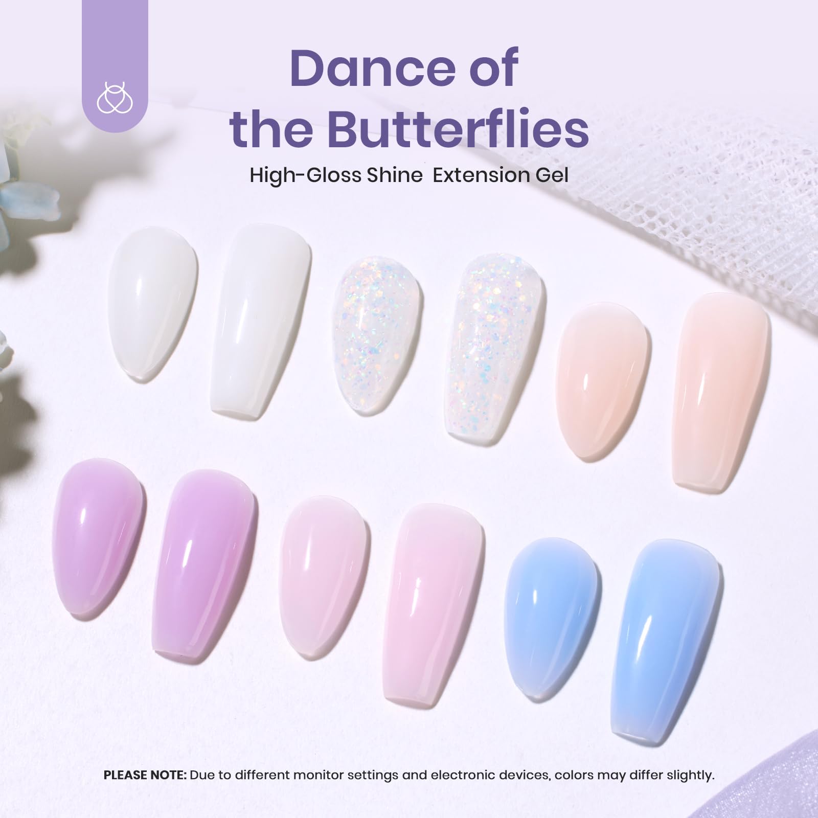 Dance of the Butterflies - 6 Colors Poly Nail Extension Gel (each 15g)