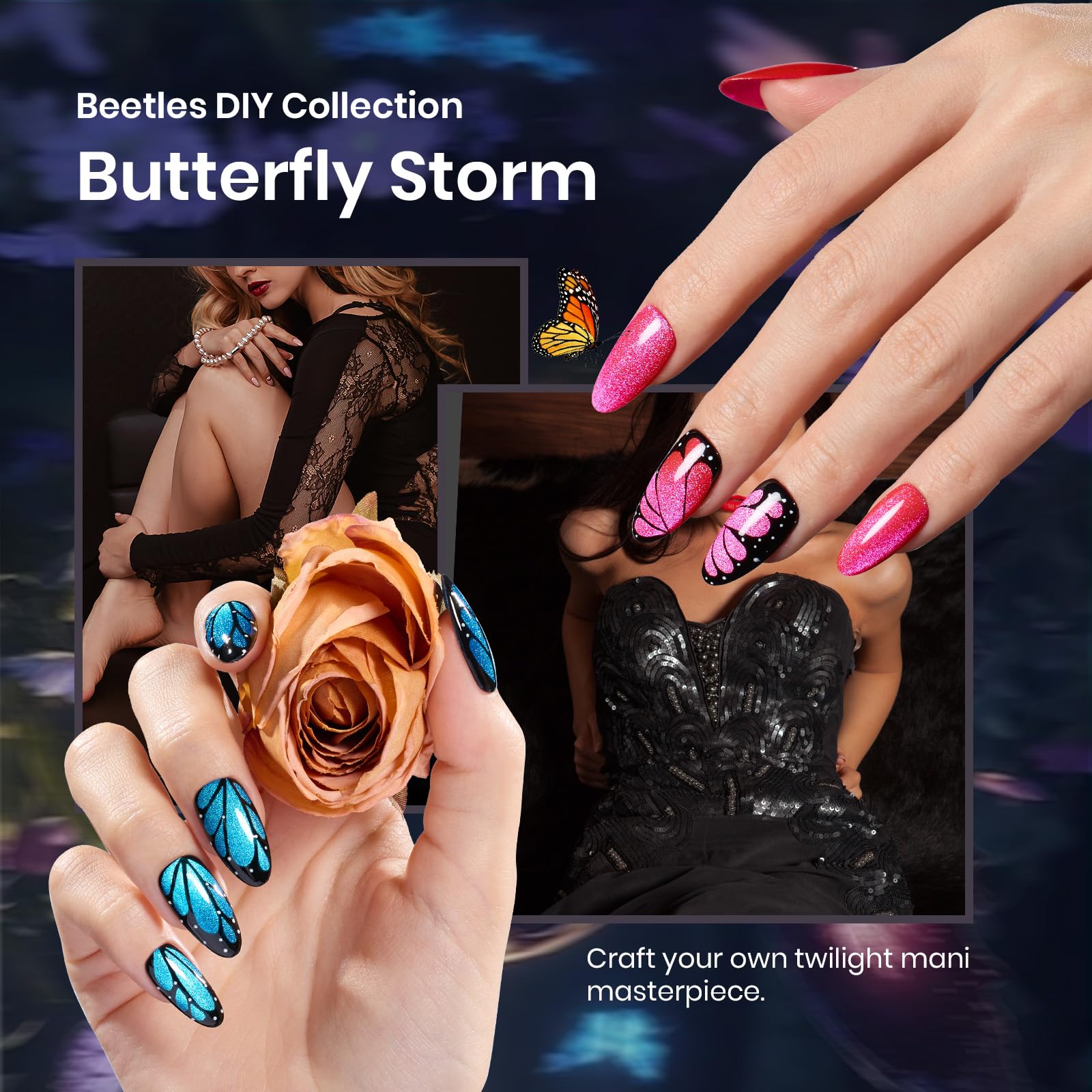 Butterfly Storm | 5 Colors Beetles X DIY Cat Eye Gel Nail Polish Kit