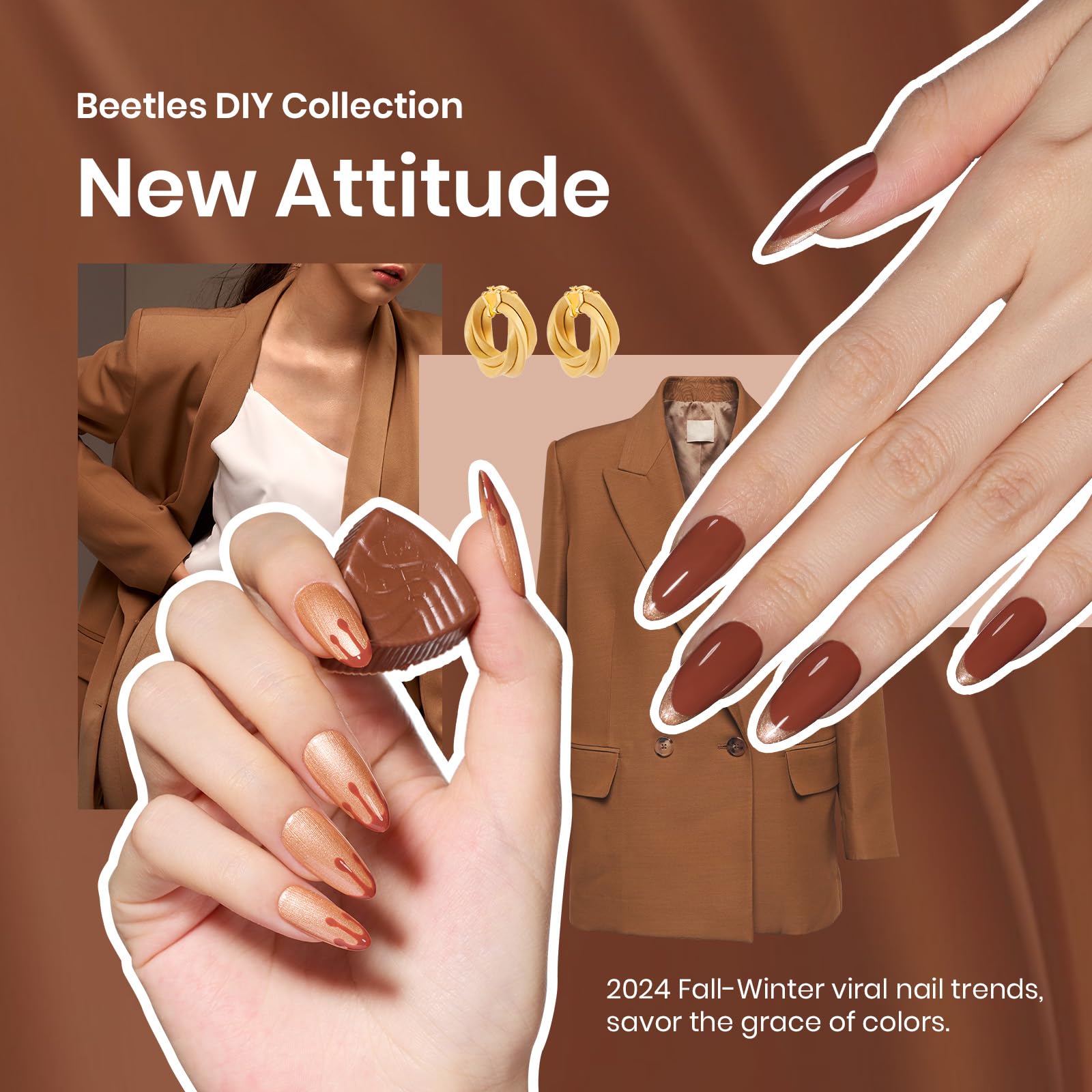 Chocolate Brown  | 2 Colors with All-Inclusive Nail Art Essentials Kits