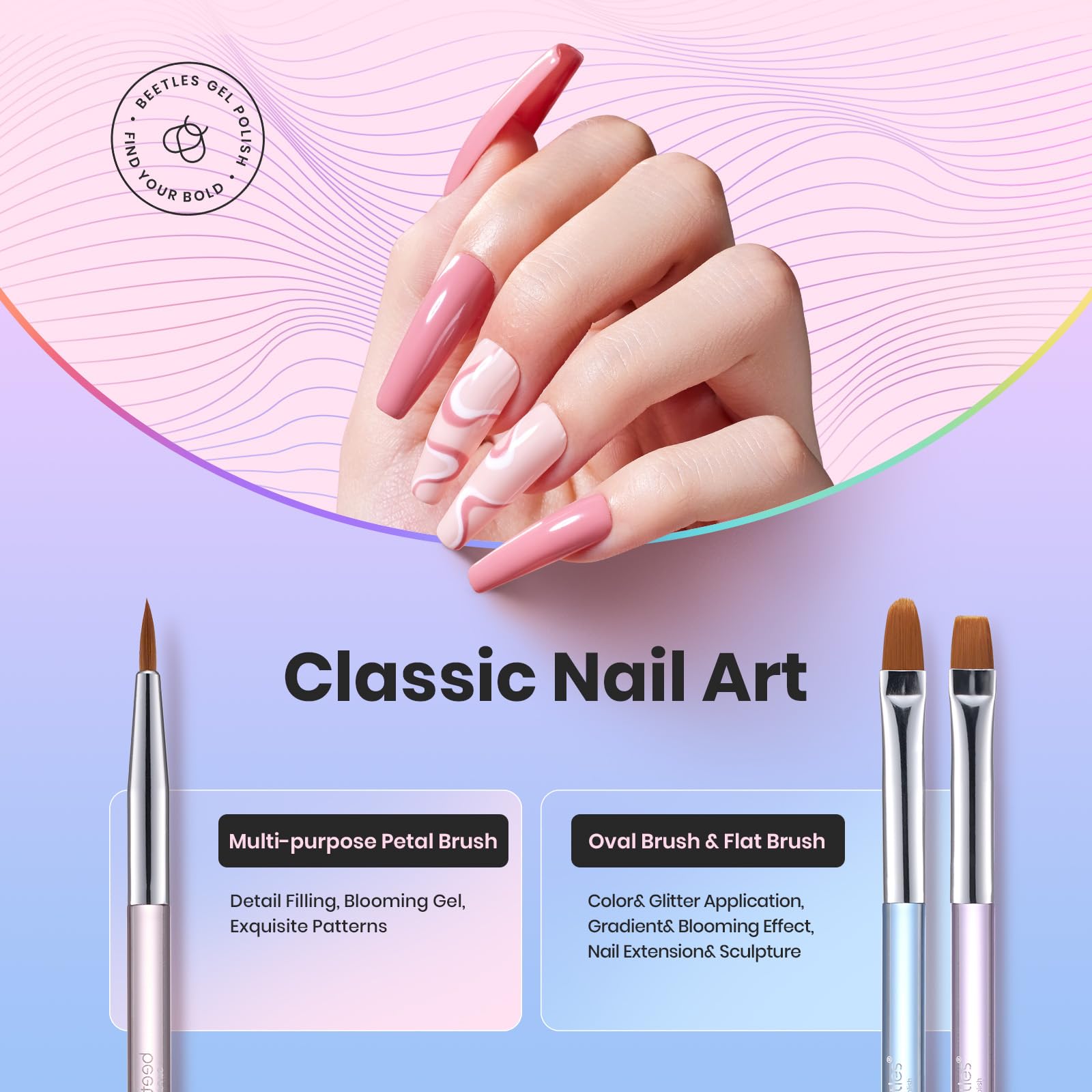 Dual-Head Nail Art Brushes Set: Easy Painting in Various Nail Designs