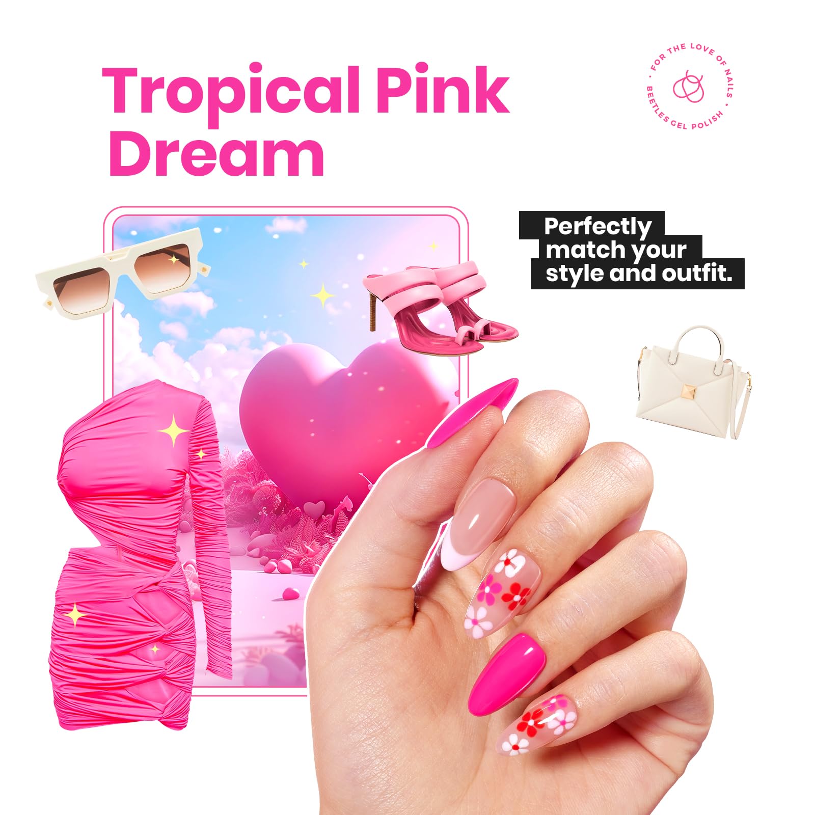 Tropical Pink Dream | Gel Polish and Matching Nail Polish(each 15ml)