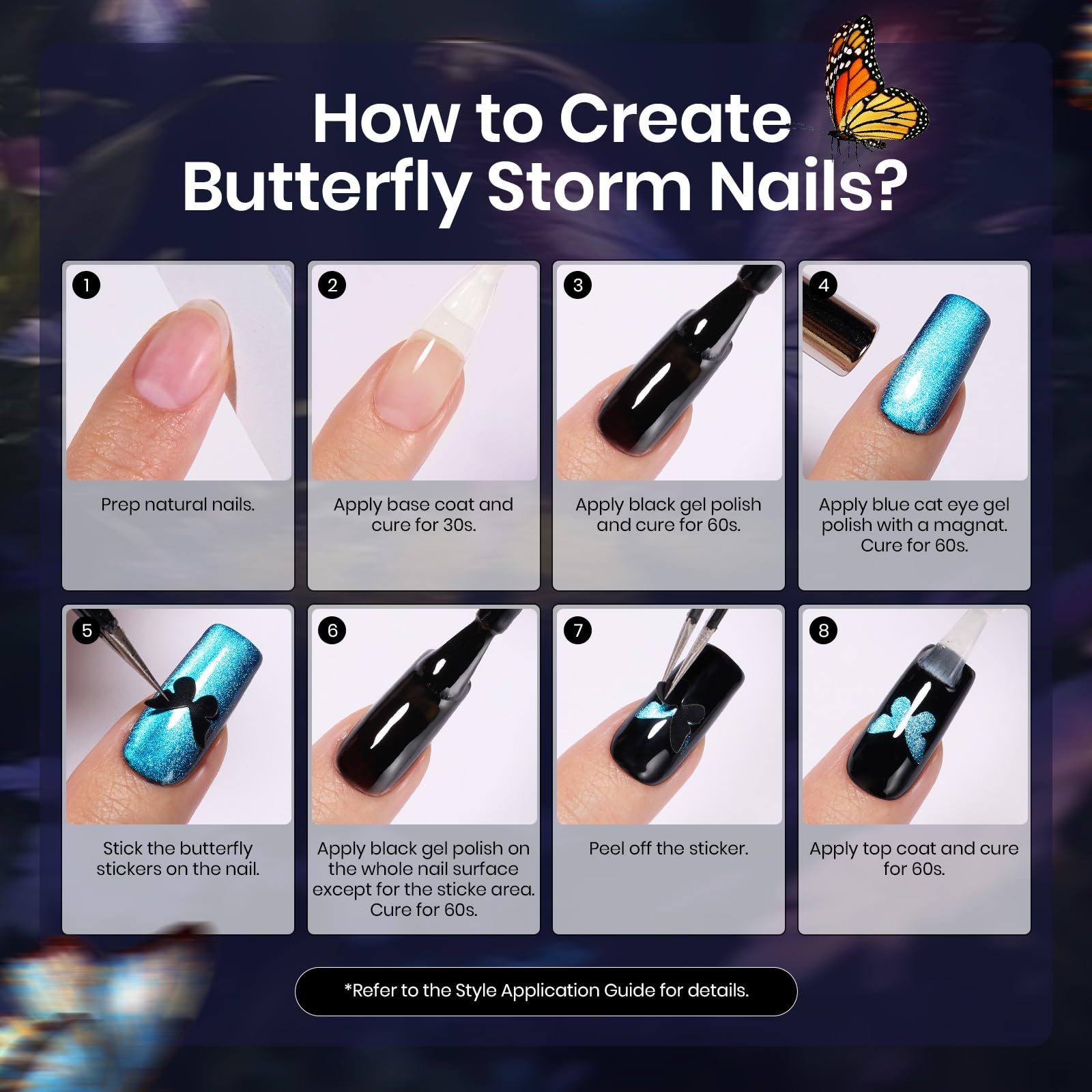 Butterfly Storm | 5 Colors Beetles X DIY Cat Eye Gel Nail Polish Kit